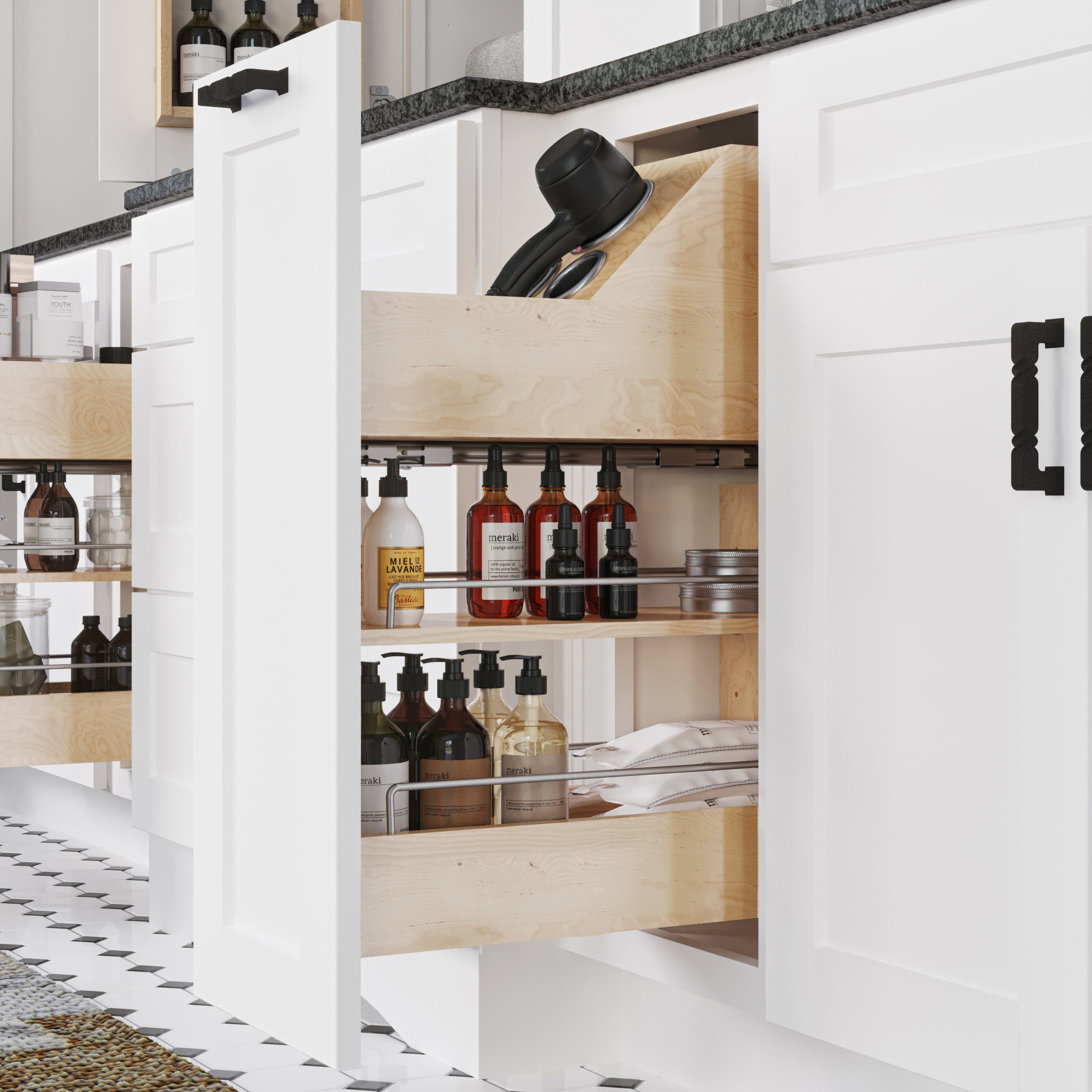 8" "No Wiggle" Soft-close Vanity Cabinet Pullout | KitchBath
