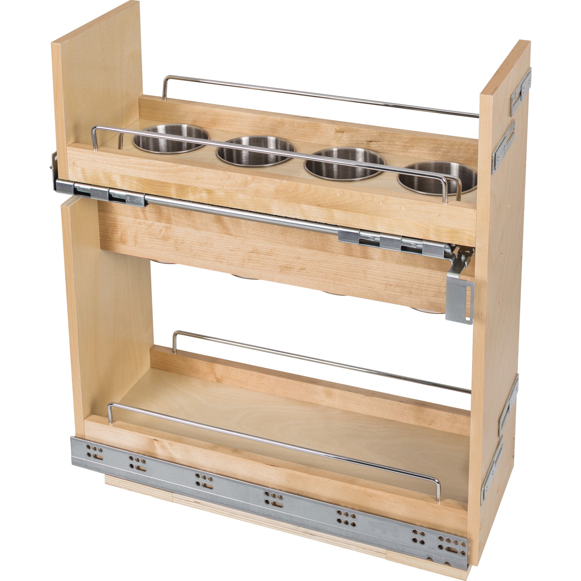 8" "No Wiggle" Utensil Bin Soft-close Base Cabinet Pullout | KitchBath