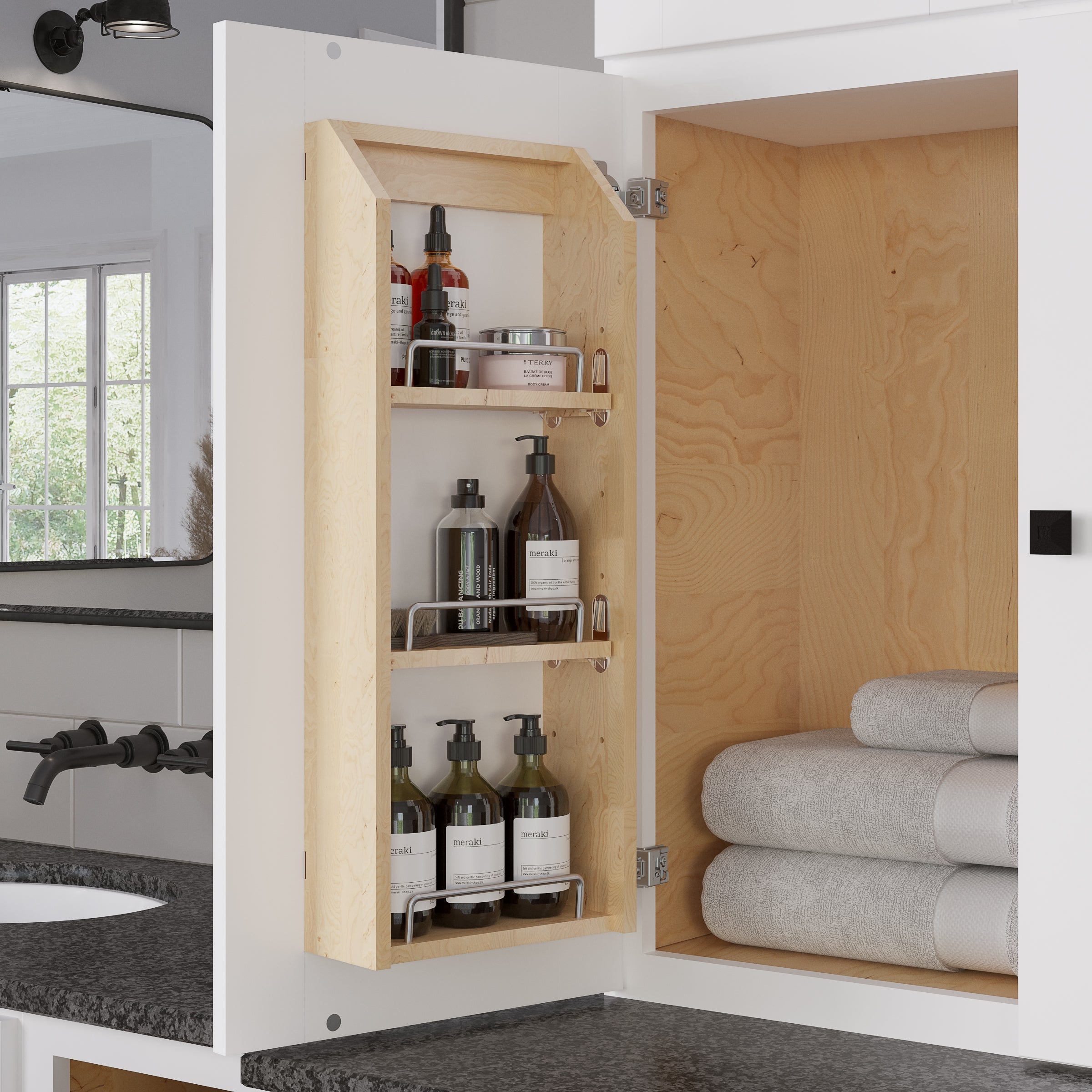 9" Wood Door Mount Spice Rack | KitchBath