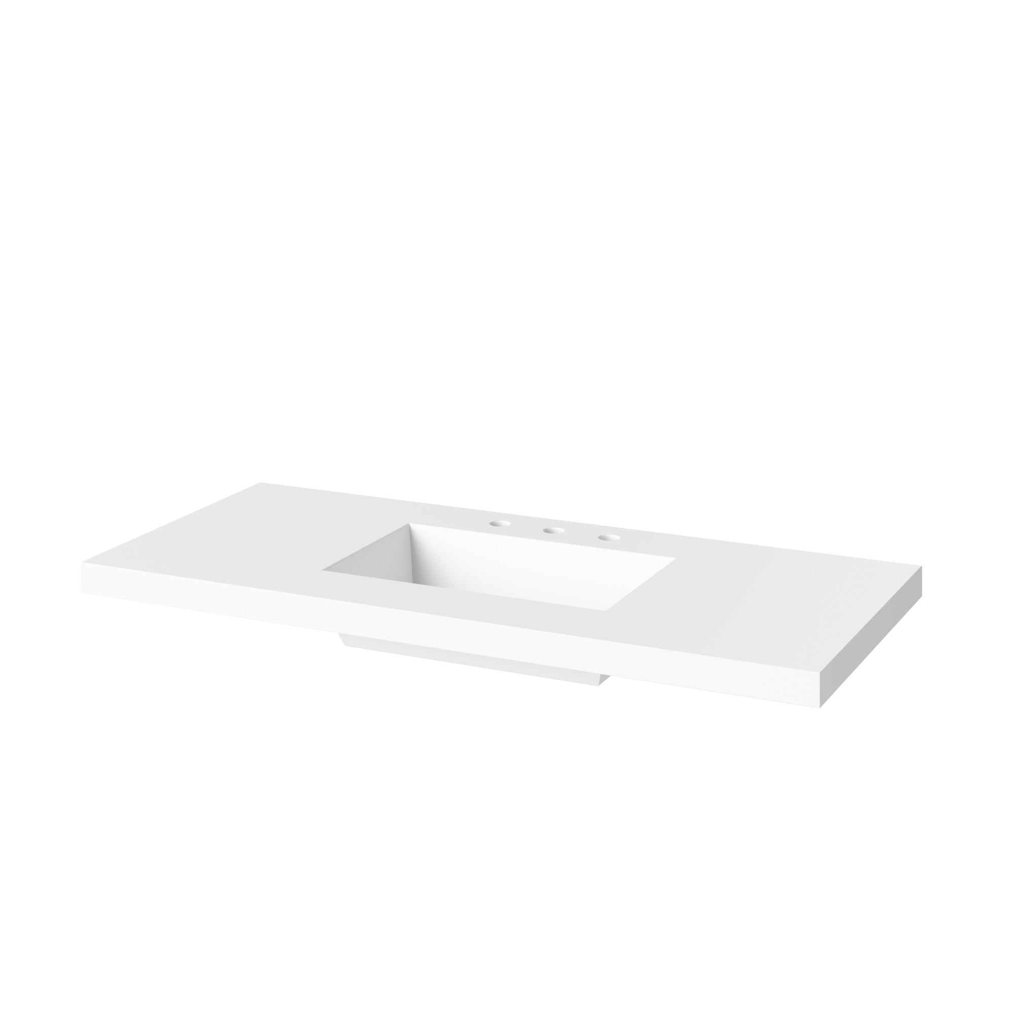 Theodora 48" Single Bathroom Vanity Set White, White Resin Vanity Top, Rectangle Bowl | KitchBath