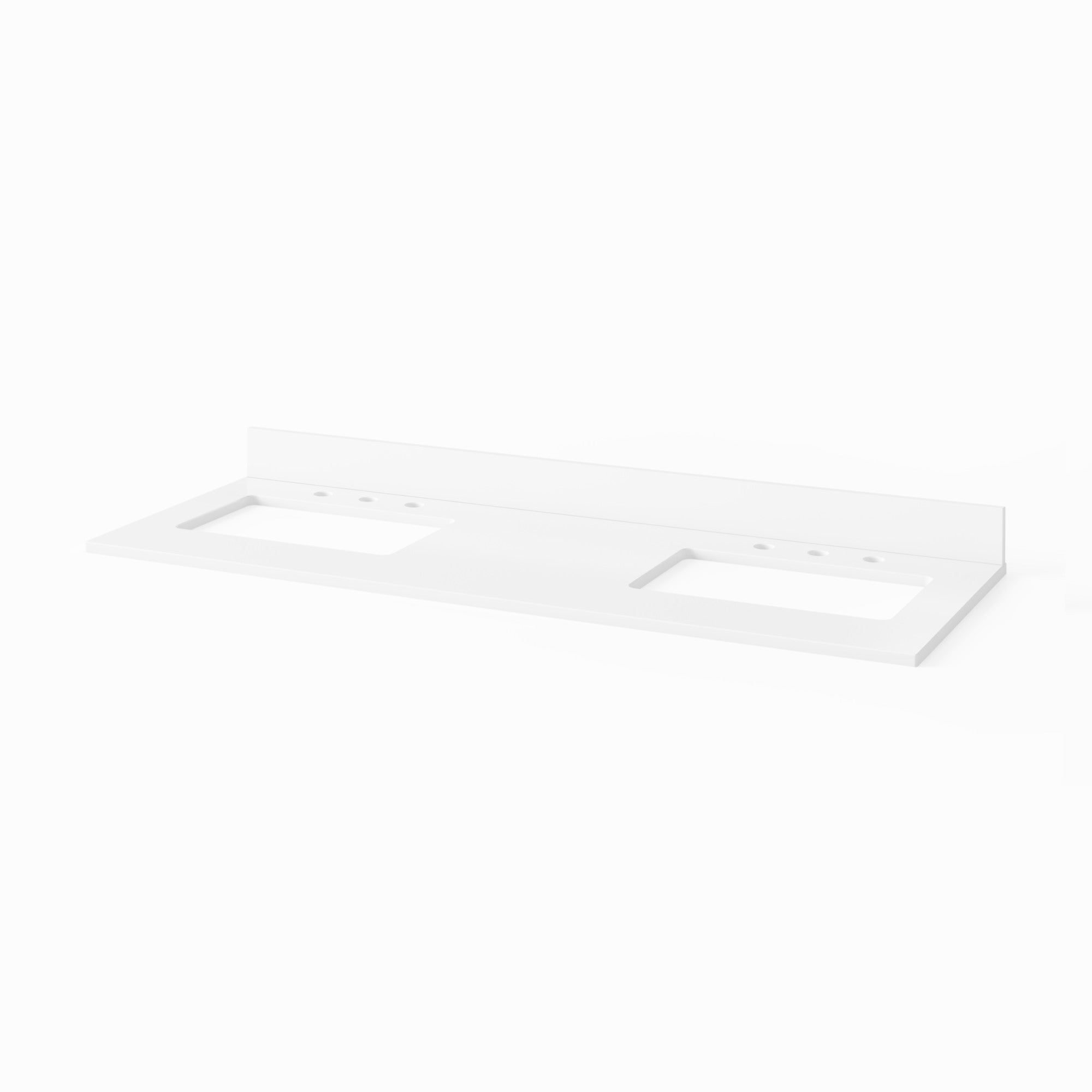 Theodora 60" Black Theodora Vanity, Double Bowl, White Quartz Vanity Top, Two Undermount Rectangle Bowls | KitchBath