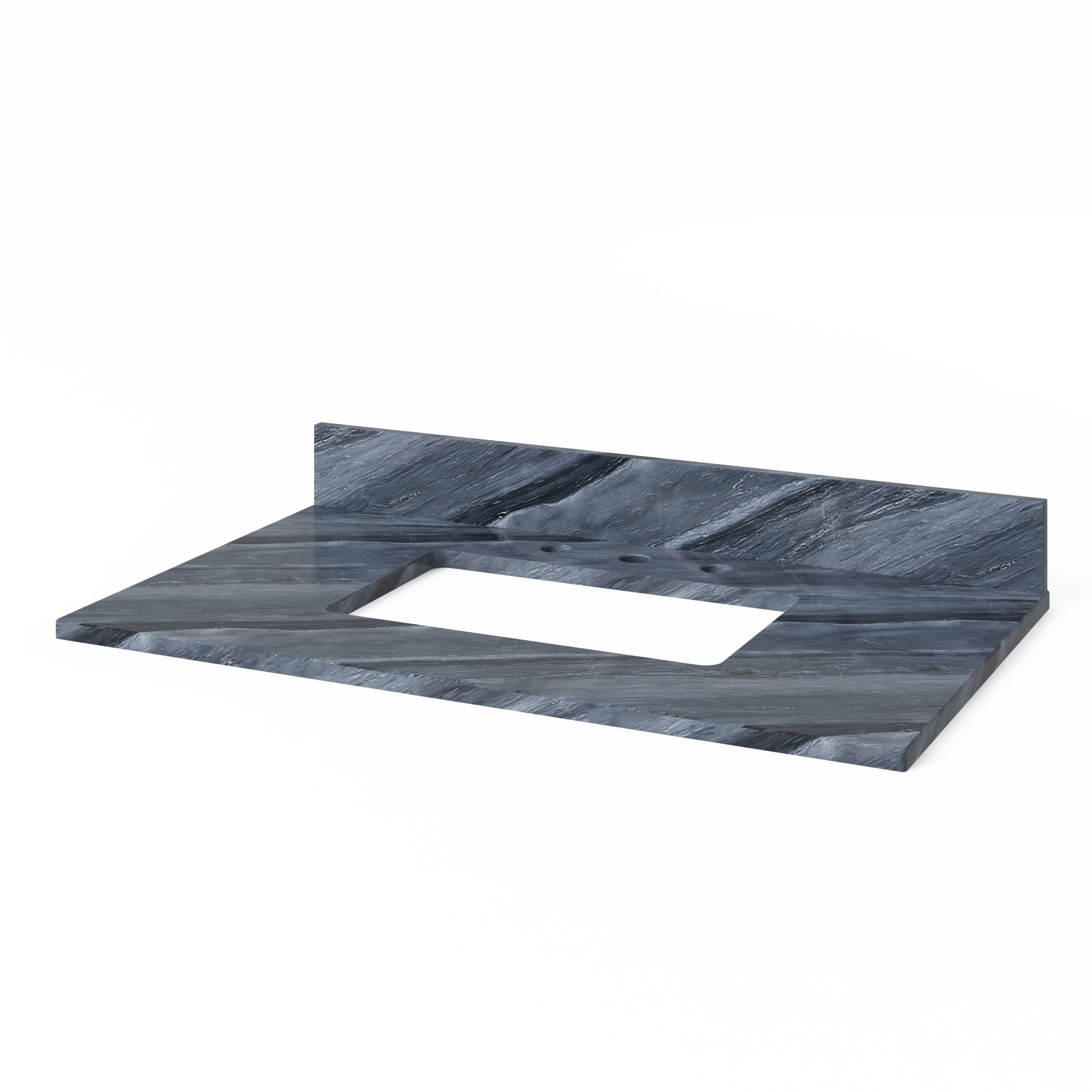Kipling 36" W  Single Basin Bathroom Vanity Set Black, Grey Marble Vanity Top, Rectangle Bowl | KitchBath