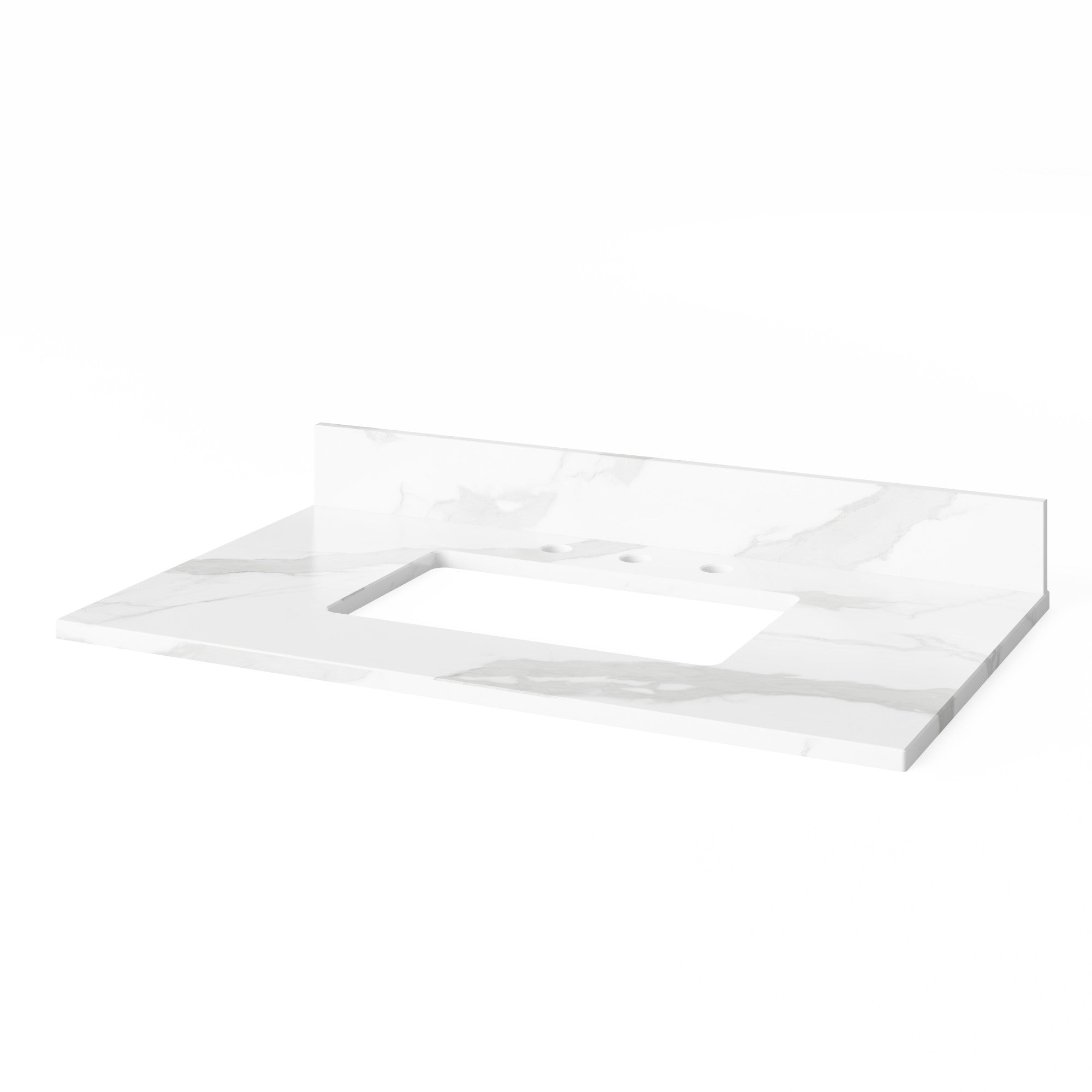 Kipling 36" W  Single Basin Bathroom Vanity Set Dark Walnut, White Carrara Marble Vanity Top, Rectangle Sink | KitchBath