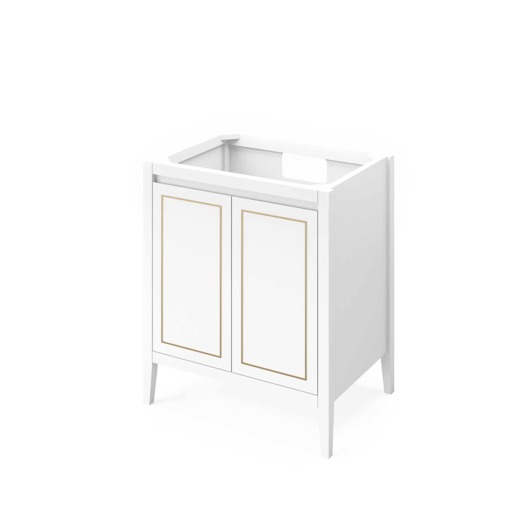 Percival 30" White Percival Vanity, White Quartz Vanity Top, Undermount Rectangle Bowl | KitchBath