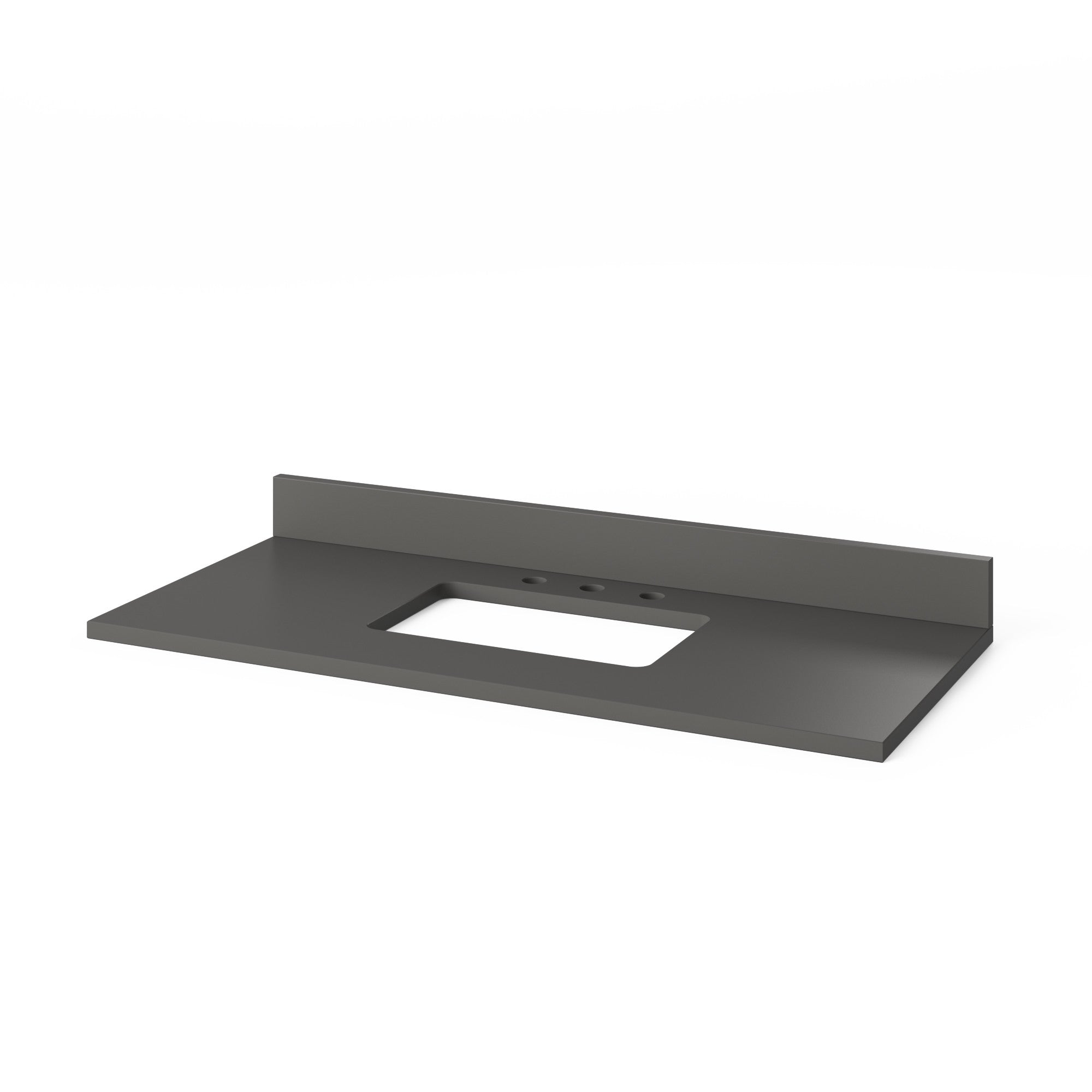 Kipling 48" W  Single Basin Bathroom Vanity Set Dark Walnut, Grey Quartz Vanity Top, Rectangle Bowl | KitchBath