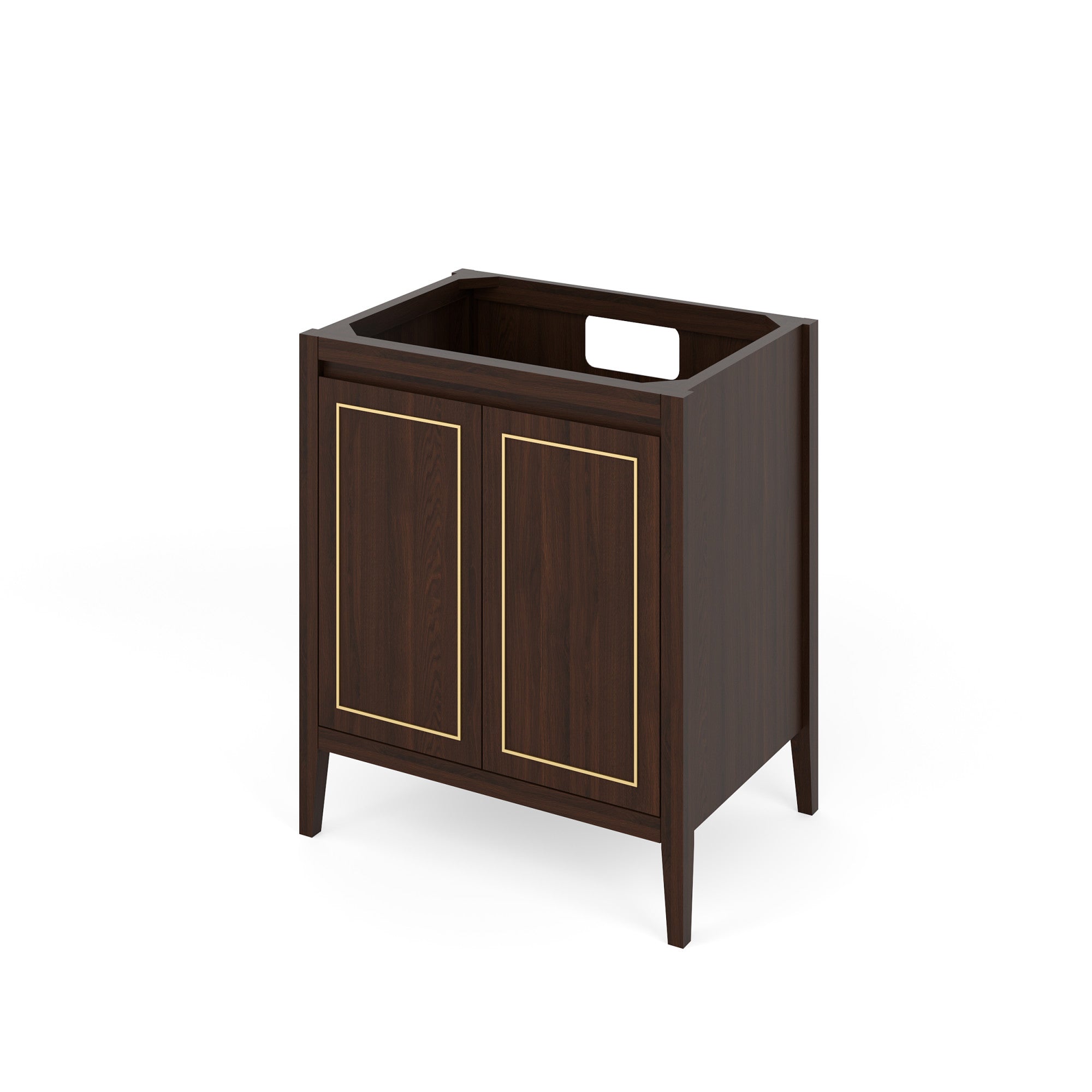 Percival 30" Single Bathroom Vanity Set Dark Walnut, White Resin Vanity Top, Rectangle Bowl | KitchBath