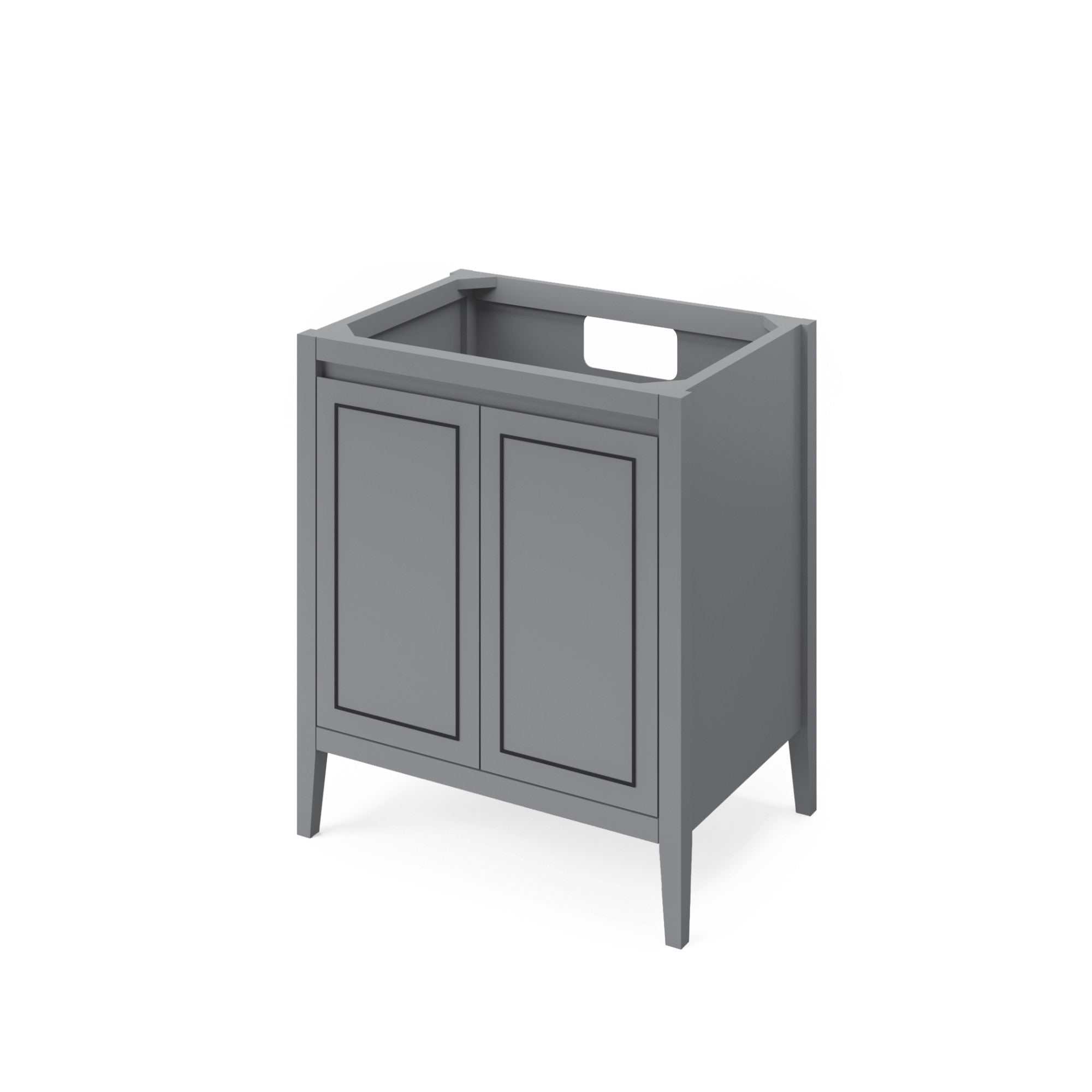 Percival 30" Single Bathroom Vanity Set Grey, White Resin Vanity Top, Rectangle Bowl | KitchBath