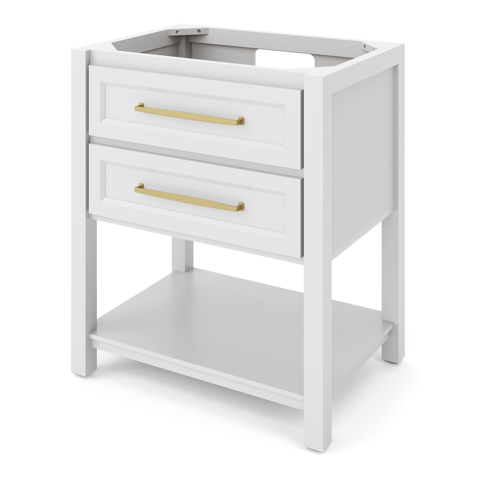 Kipling 30" W  Single Basin Bathroom Vanity Set White, White Carrara Marble Vanity Top, Rectangle Bowl | KitchBath