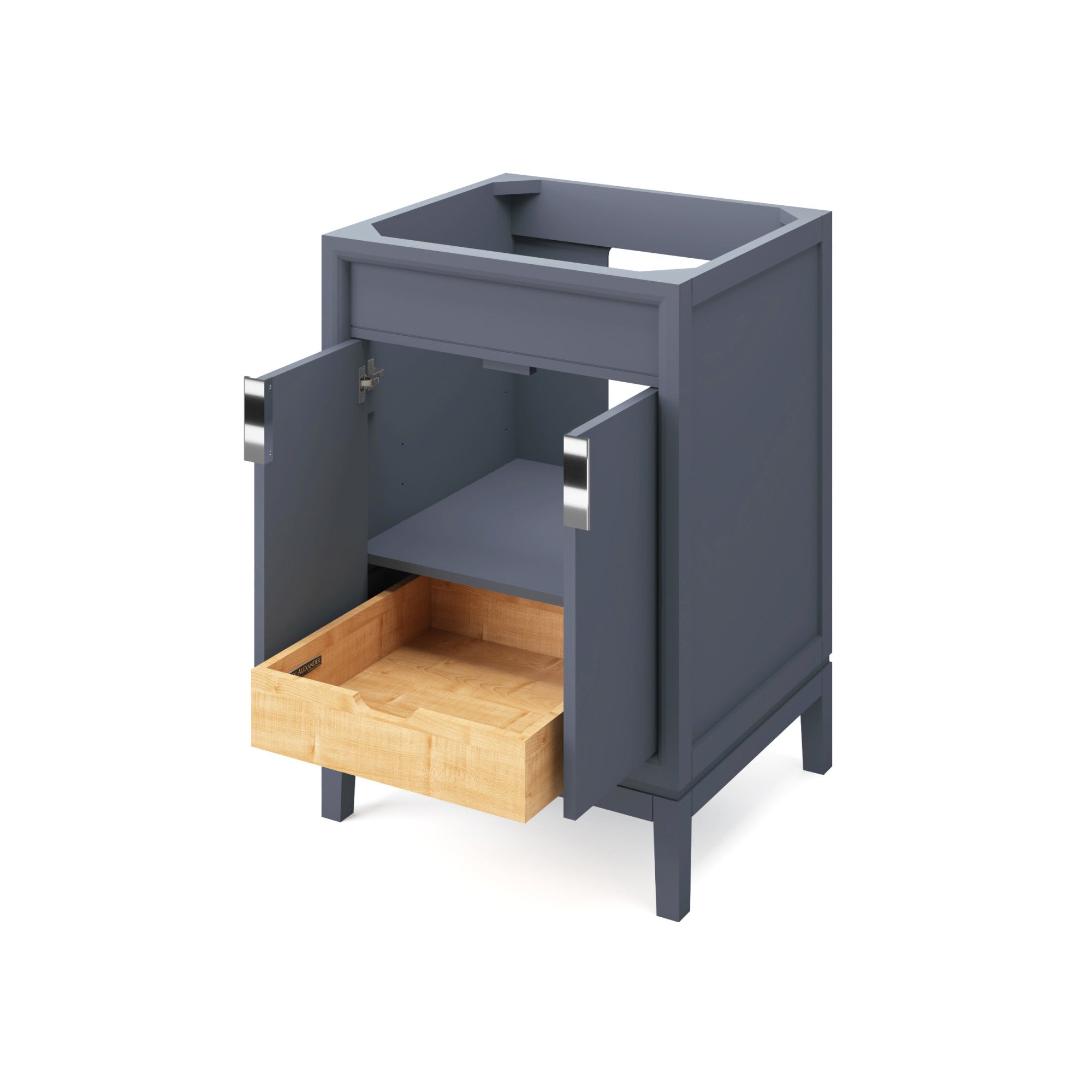 Theodora 24" Hale Blue Theodora Vanity, White Quartz Vanity Top, Undermount Rectangle Sink | KitchBath