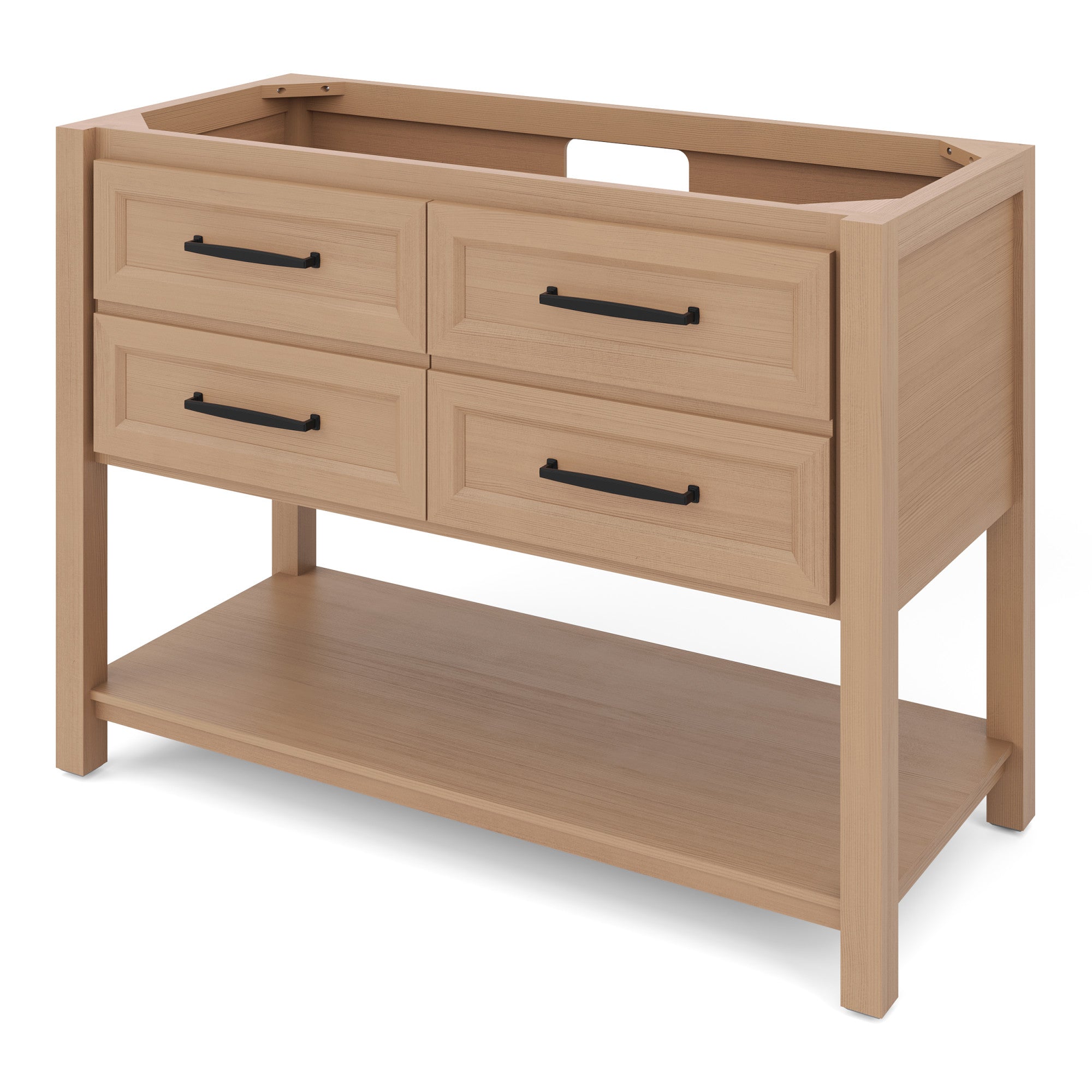 Kipling 48" W  Single Basin Bathroom Vanity Set Natural Oak, Blue Limestone Vanity Top, Rectangle Bowl | KitchBath