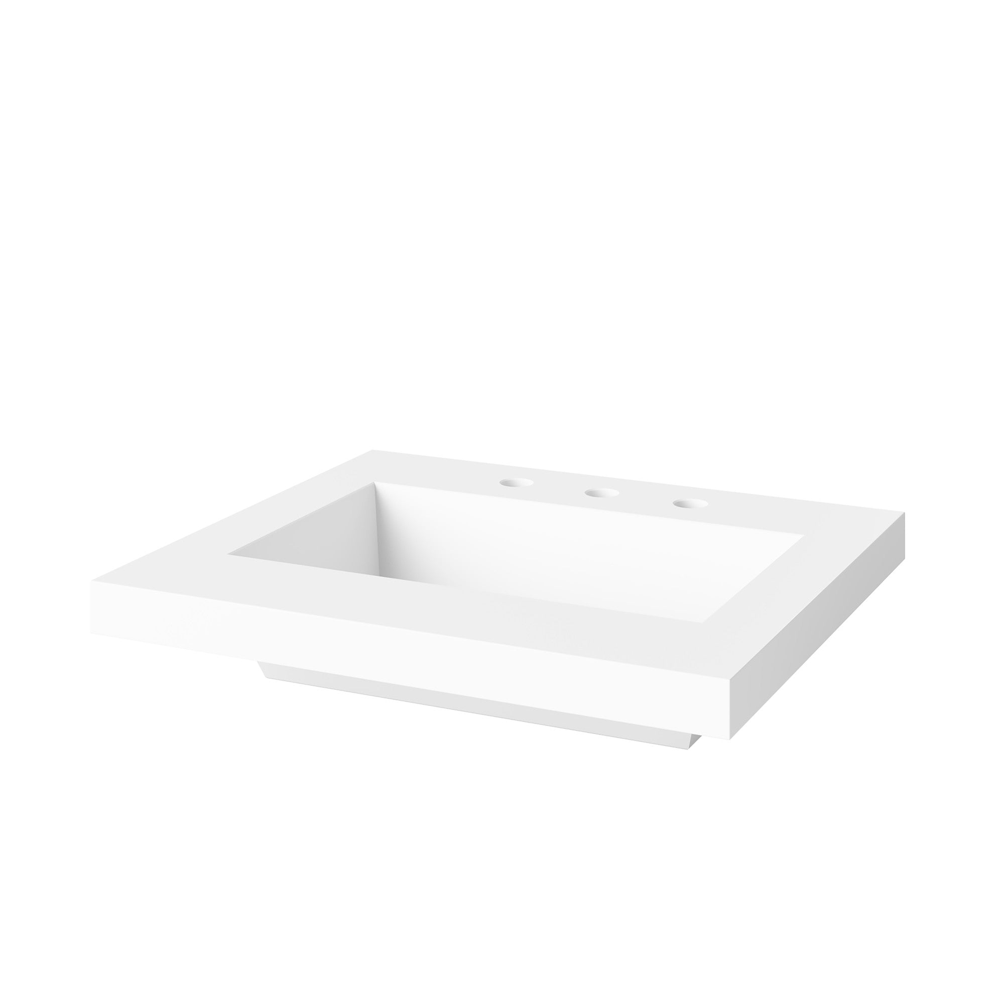 Percival 24" Single Bathroom Vanity Set Grey, White Resin Vanity Top, Rectangle Bowl | KitchBath
