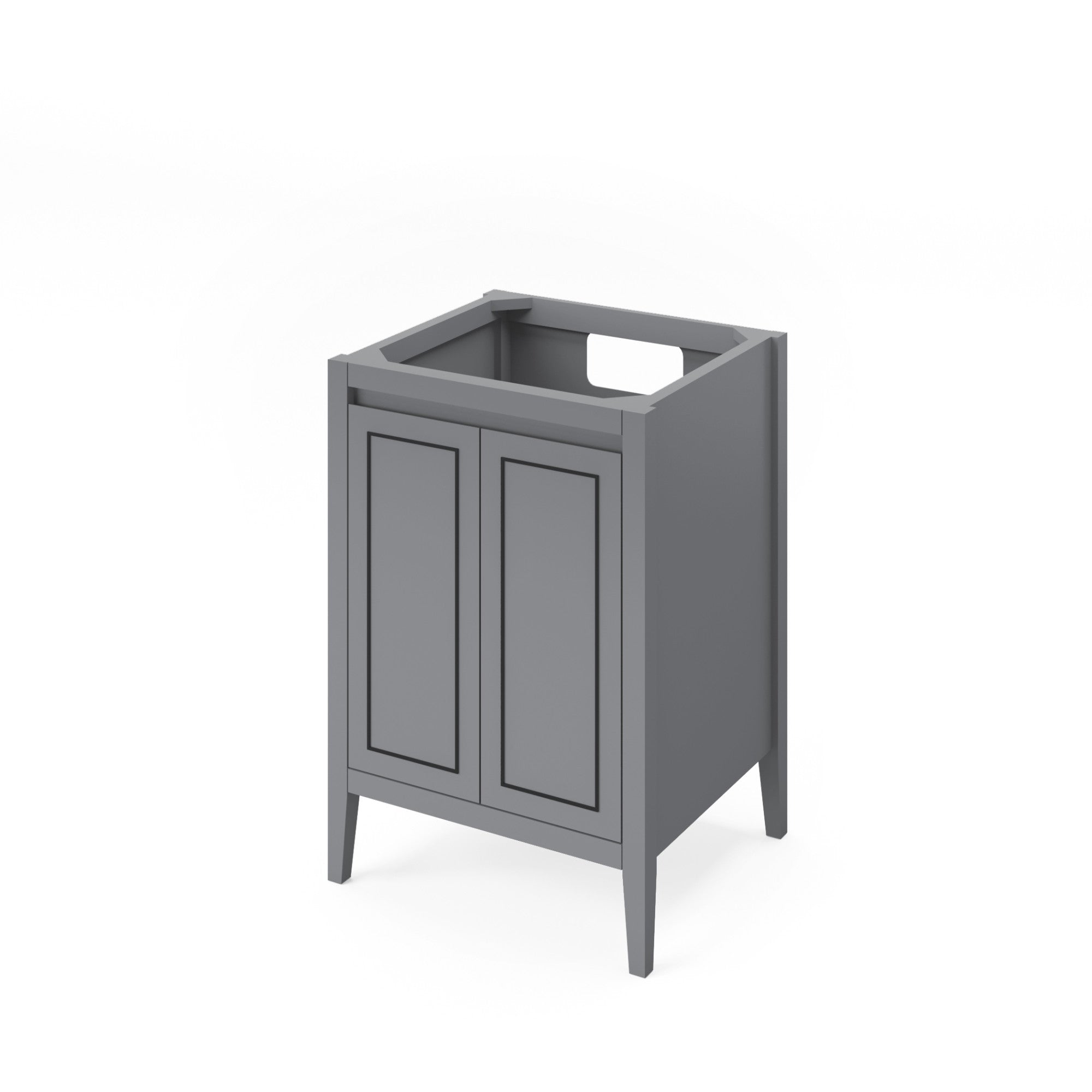 Percival 24" Grey Percival Vanity, White Quartz Vanity Top, Undermount Rectangle Bowl | KitchBath