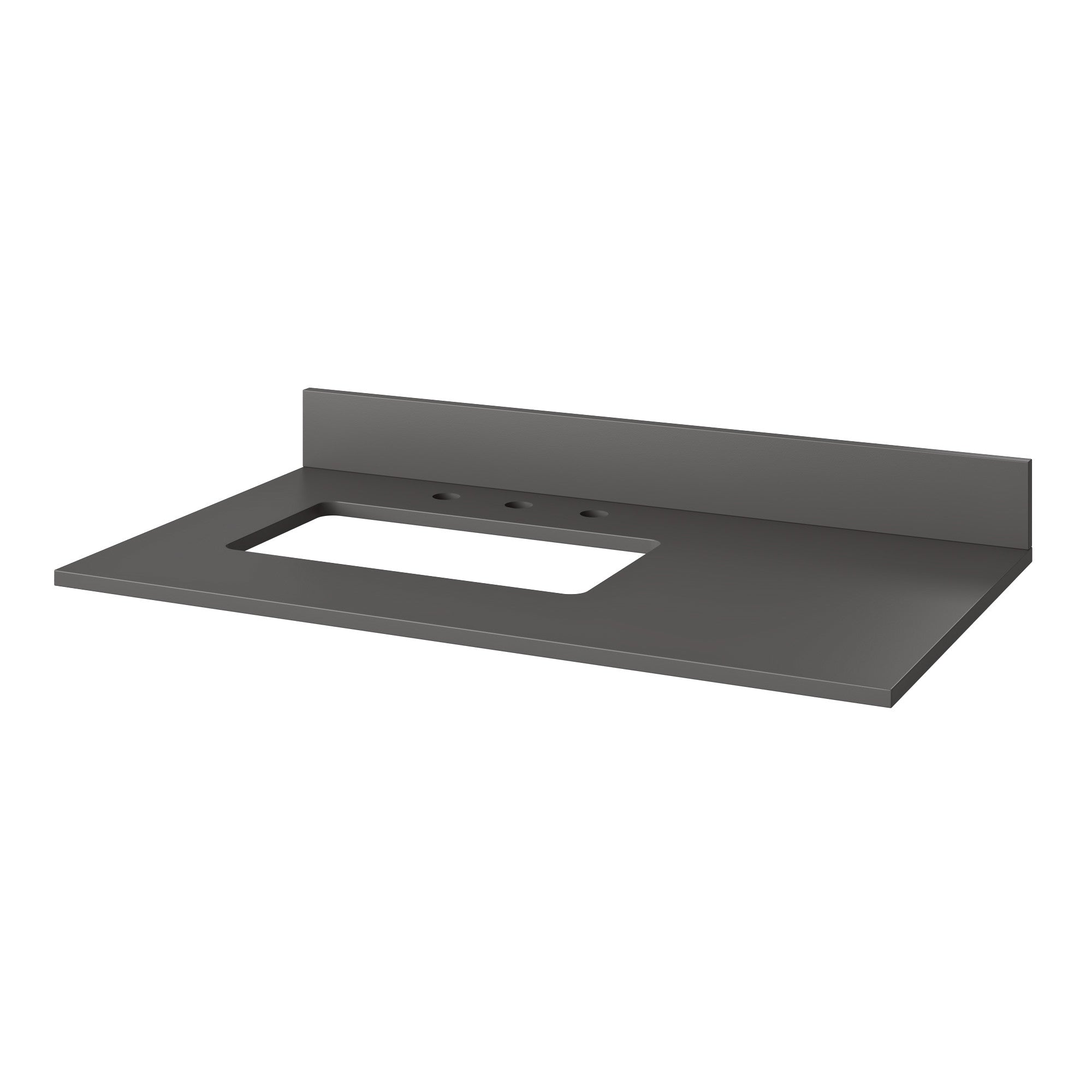 Theodora 36" Single Bathroom Vanity Set Dark Walnut, Grey Quartz Vanity Top, Rectangle Bowl | KitchBath
