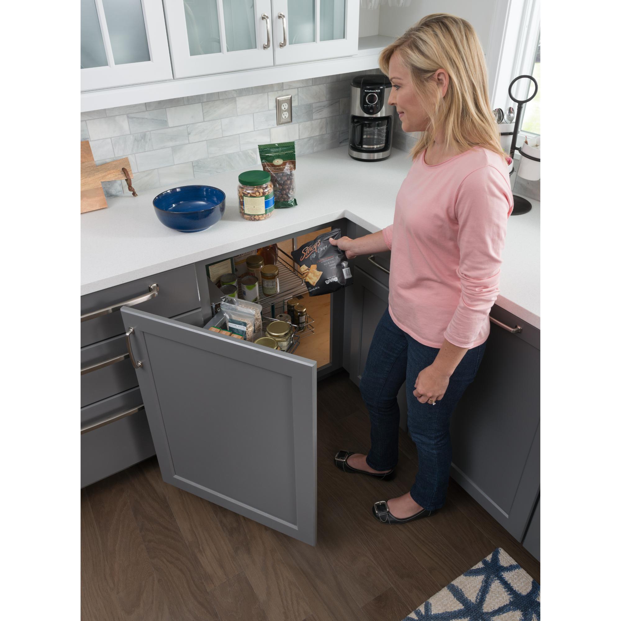 Blind Corner Soft-close Sliding Door Organizer | KitchBath