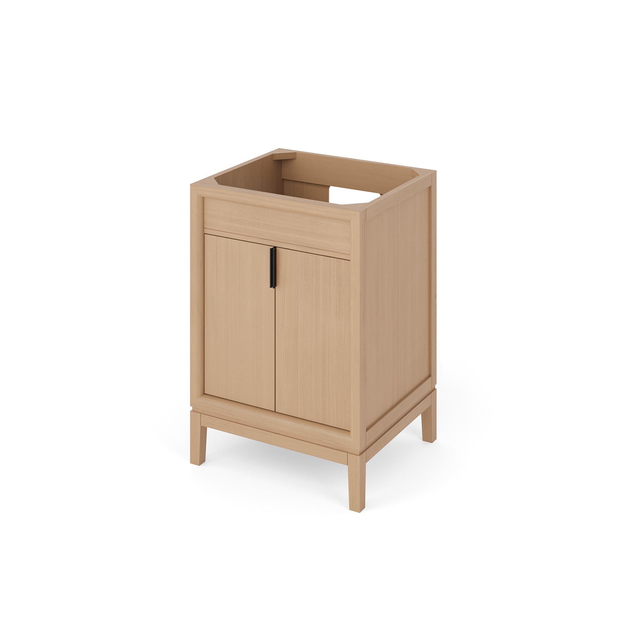 Theodora 24" Single Bathroom Vanity Set Natural Oak, Grey Quartz Vanity Top, Rectangle Bowl | KitchBath