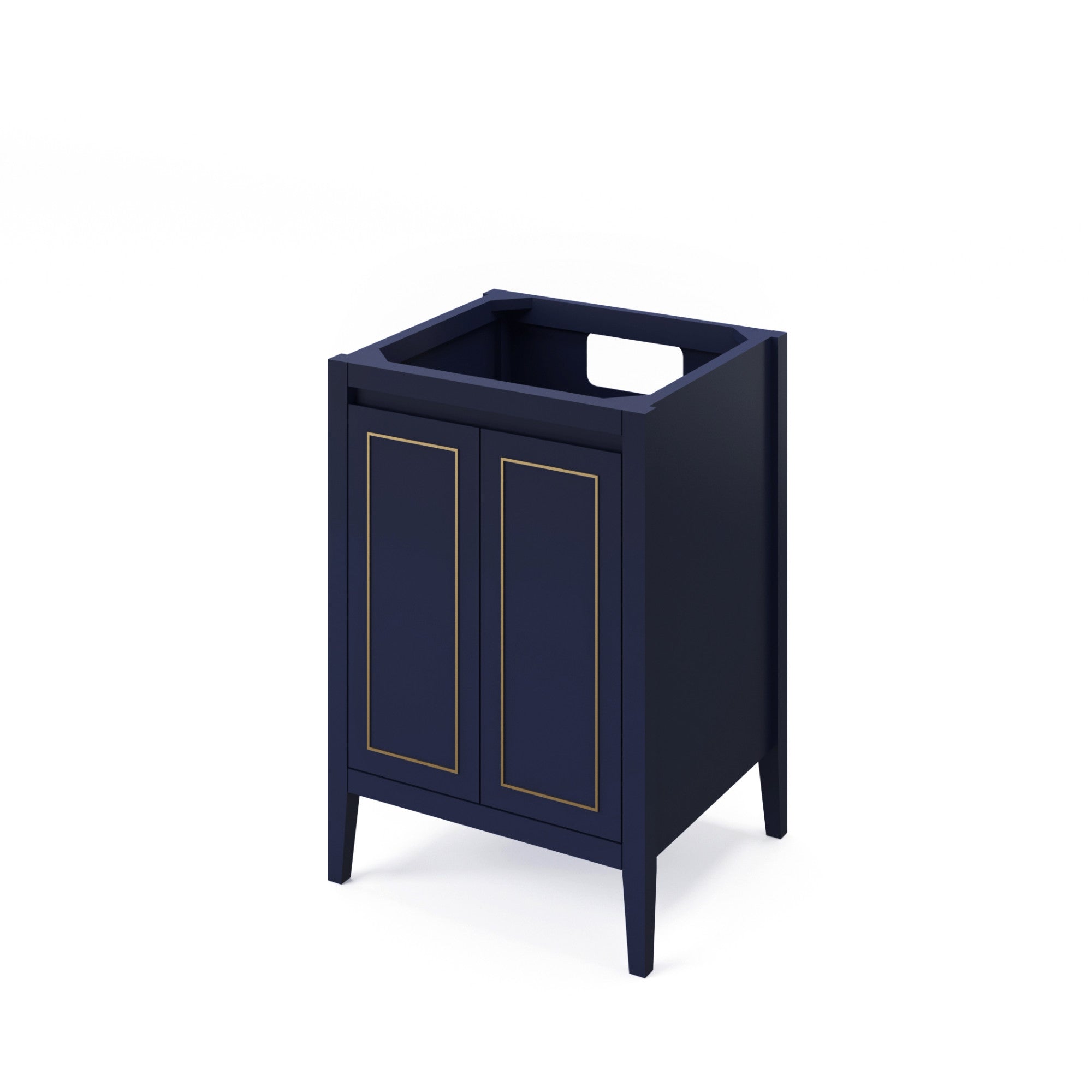 Percival 24" Hale Blue Percival Vanity, White Quartz Vanity Top, Undermount Rectangle Sink | KitchBath