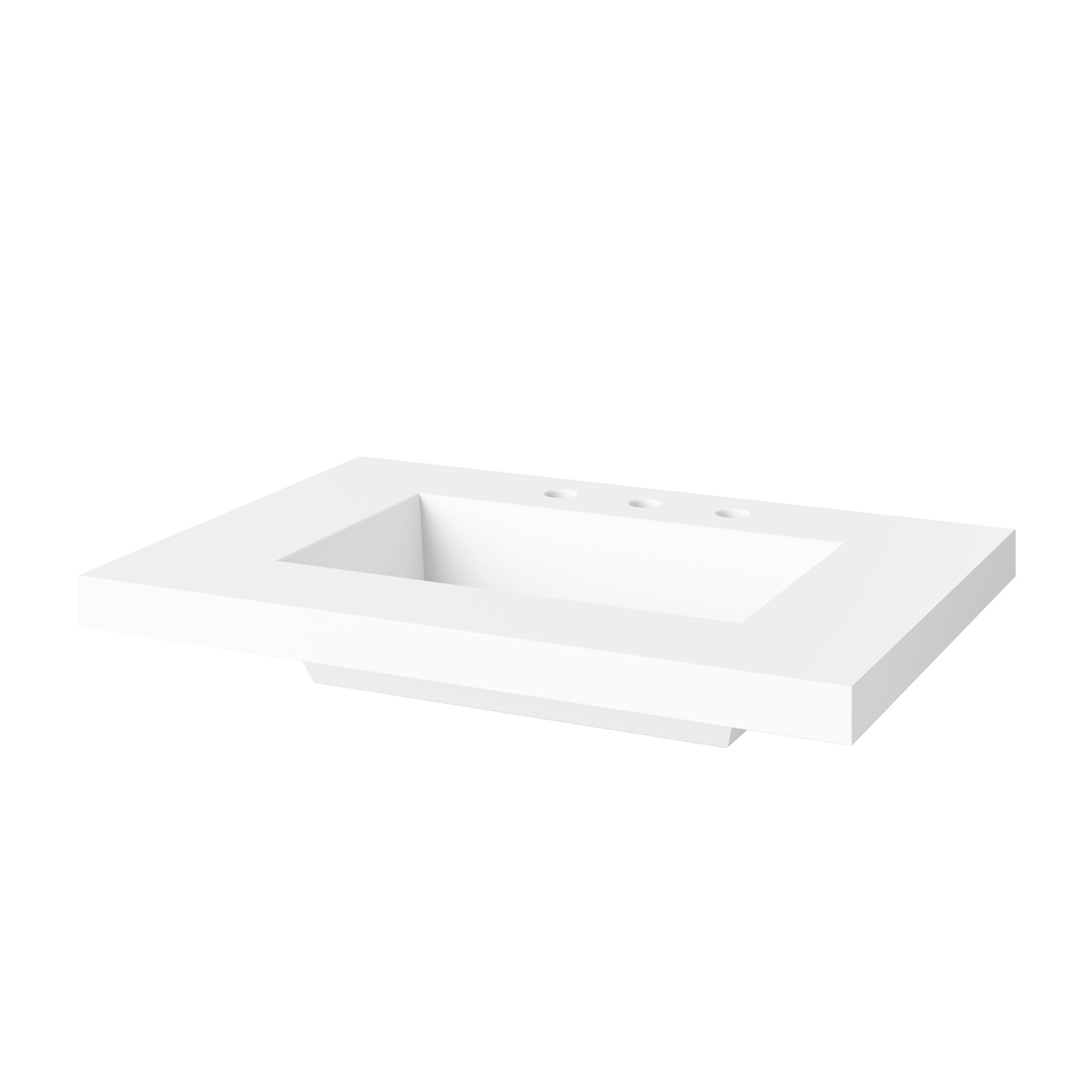 Percival 30" Single Bathroom Vanity Set Hale Blue, White Resin Vanity Top, Rectangle Bowl | KitchBath