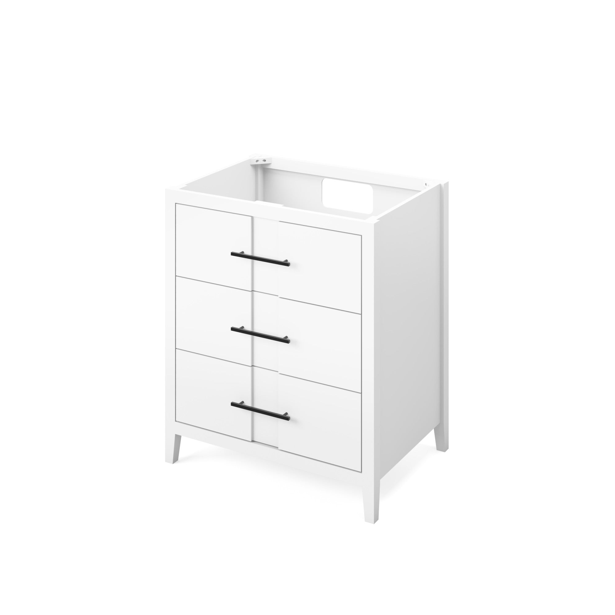 Katara 30" Single Bathroom Vanity Set White, White Resin Vanity Top, Rectangle Bowl | KitchBath