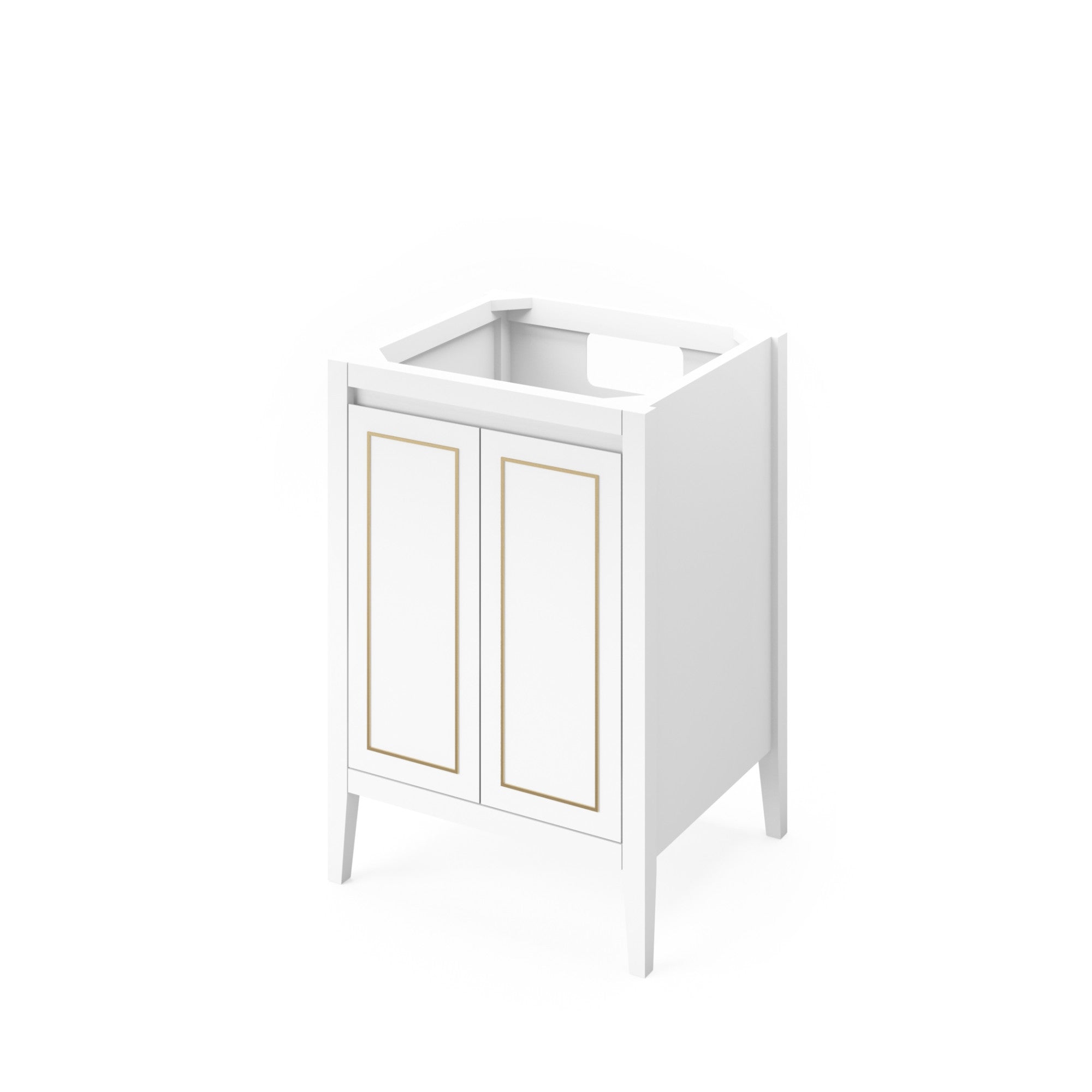 Percival 24" White Percival Vanity, White Quartz Vanity Top, Undermount Rectangle Bowl | KitchBath
