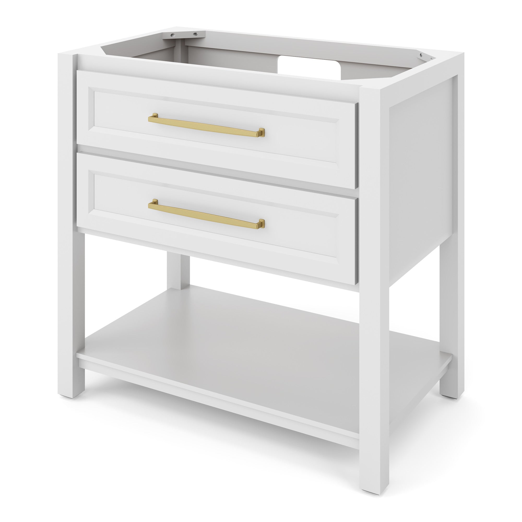 Kipling 36" W  Single Basin Bathroom Vanity Set White, White Quartz Vanity Top, Rectangle Bowl | KitchBath