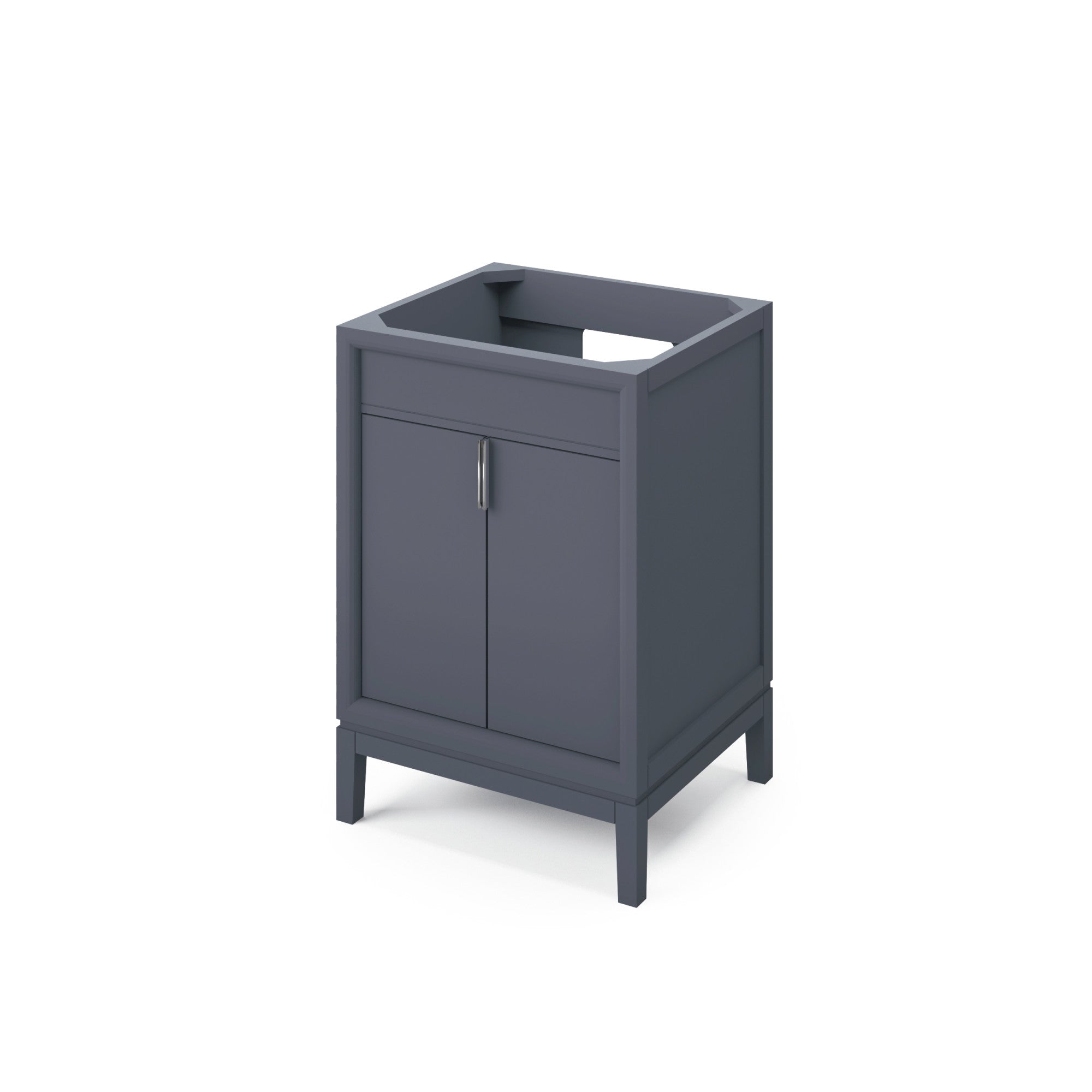 Theodora 24" Single Bathroom Vanity Set Blue Steel, White Resin Vanity Top, Rectangle Bowl | KitchBath