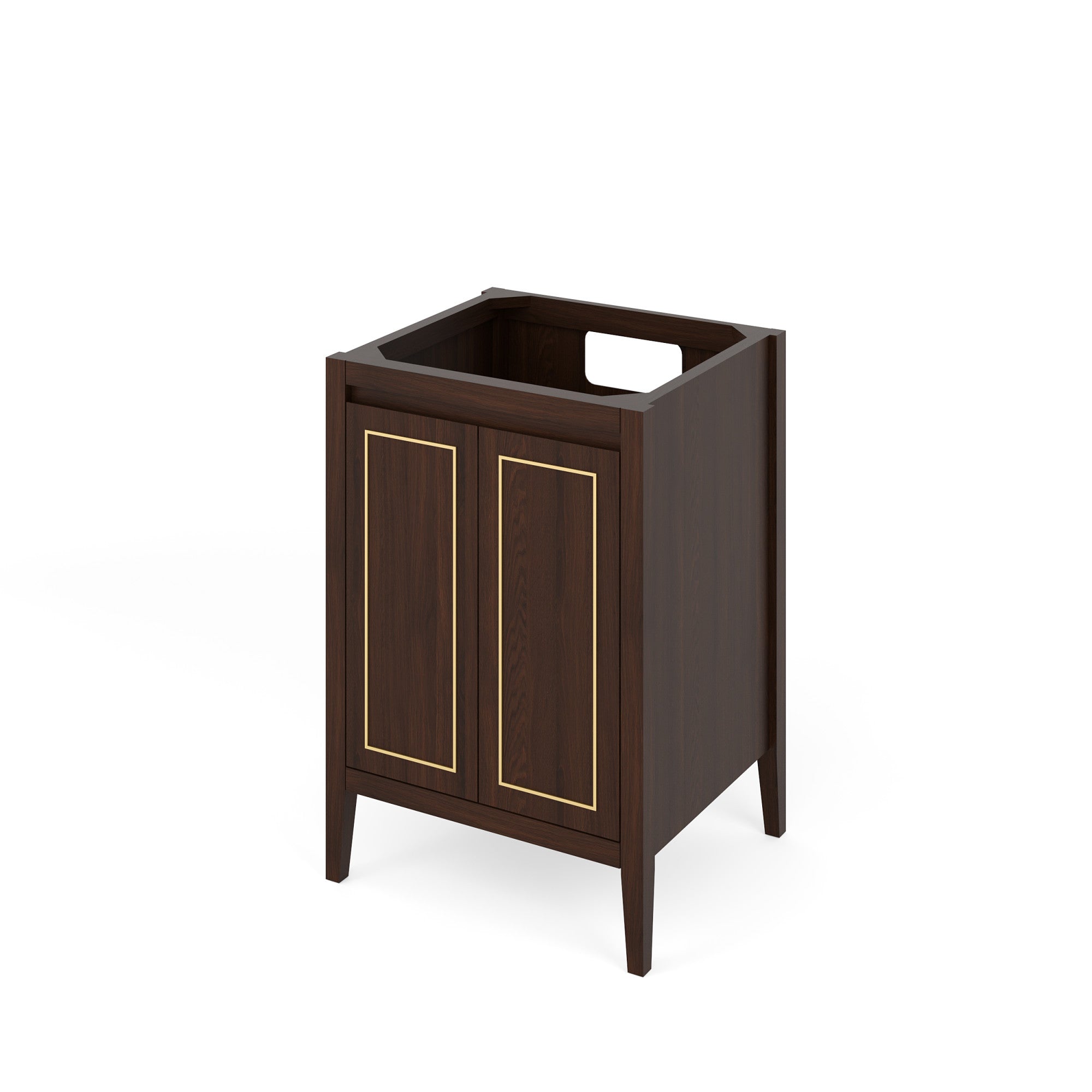 Percival 24" Single Bathroom Vanity Set Dark Walnut, Grey Quartz Vanity Top, Rectangle Bowl | KitchBath