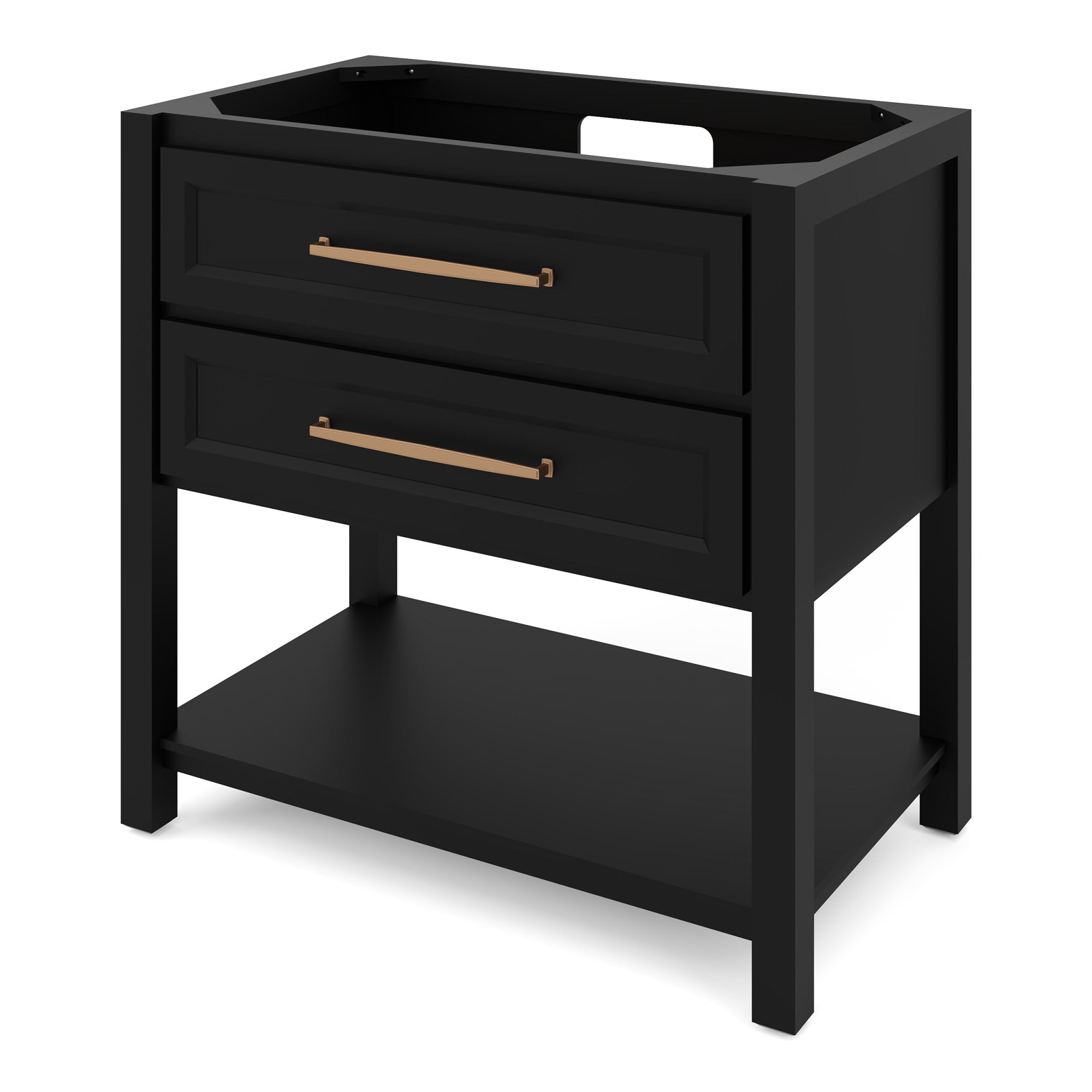 Kipling 36" W  Single Basin Bathroom Vanity Set Black, Calacatta Vienna Quartz Vanity Top, Rectangle Bowl