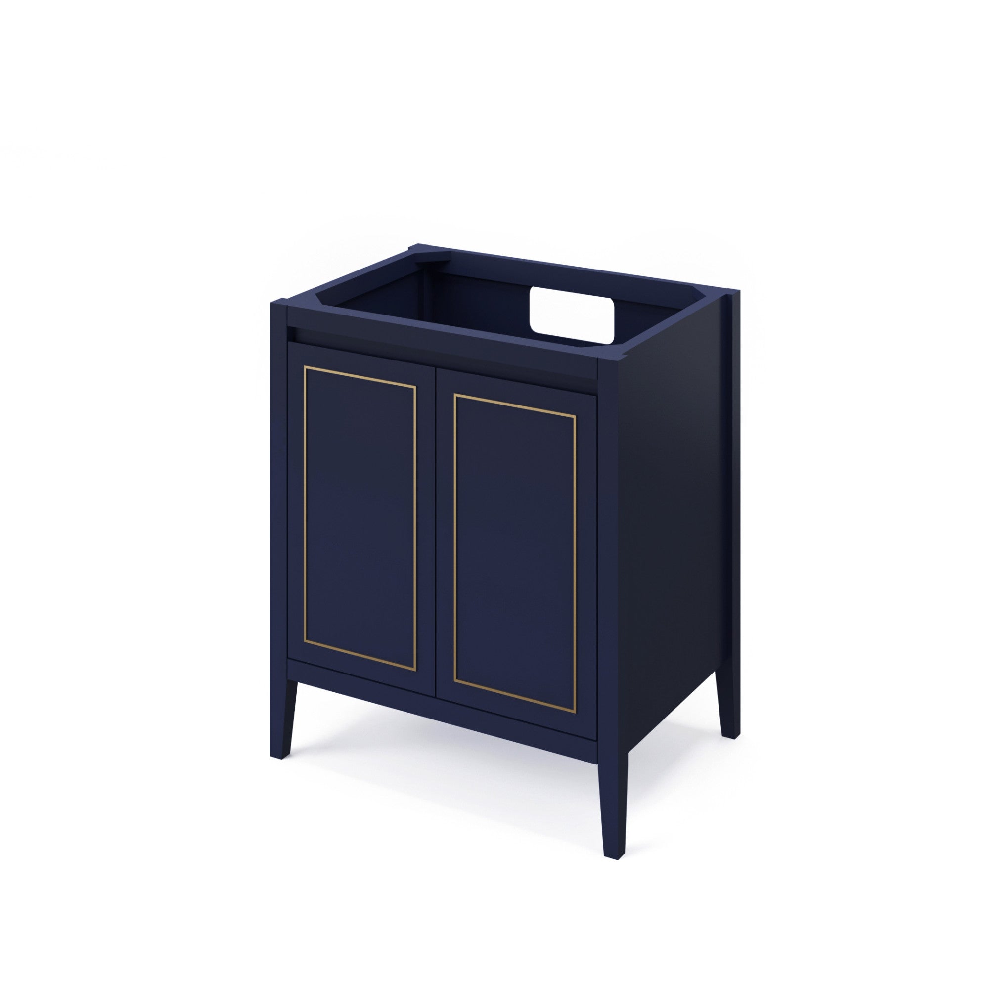Percival 30" Single Bathroom Vanity Set Hale Blue, White Resin Vanity Top, Rectangle Bowl | KitchBath