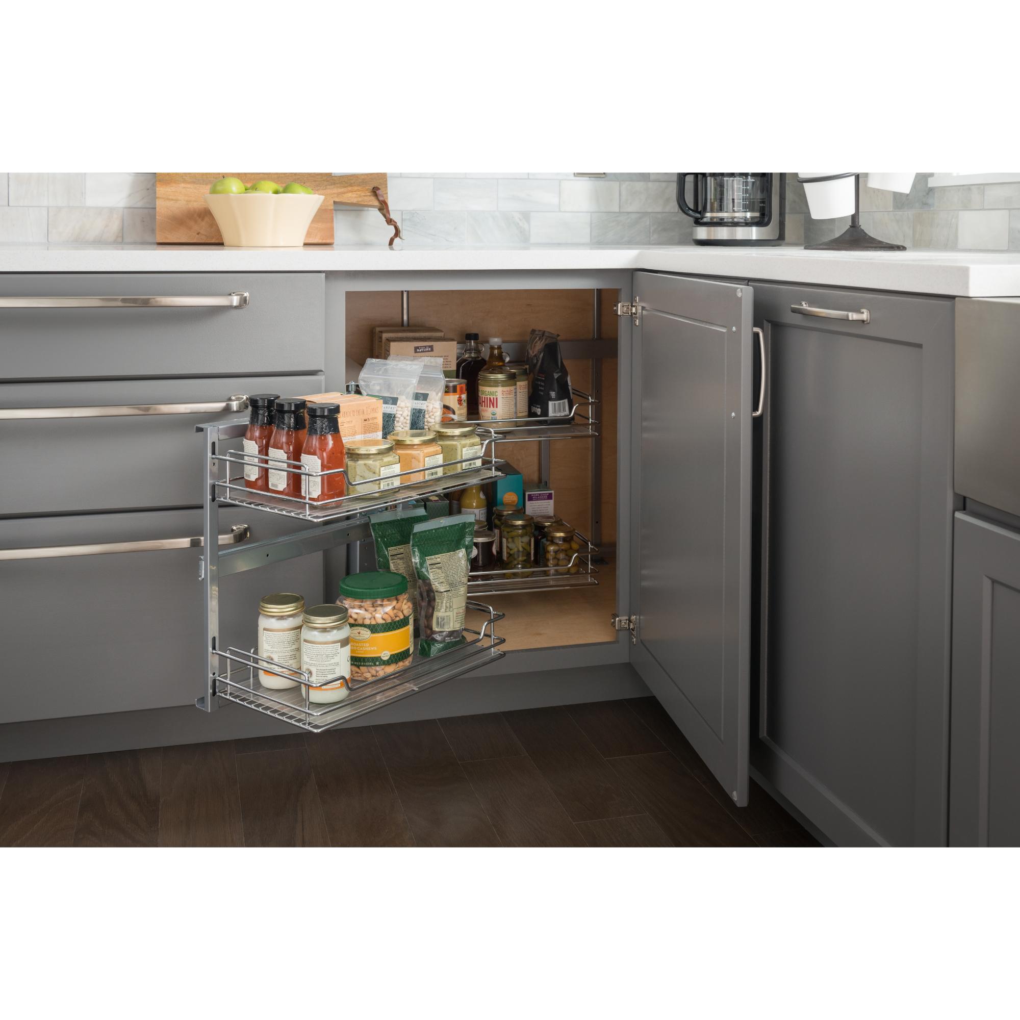 Blind Corner Soft-close Sliding Door Organizer | KitchBath
