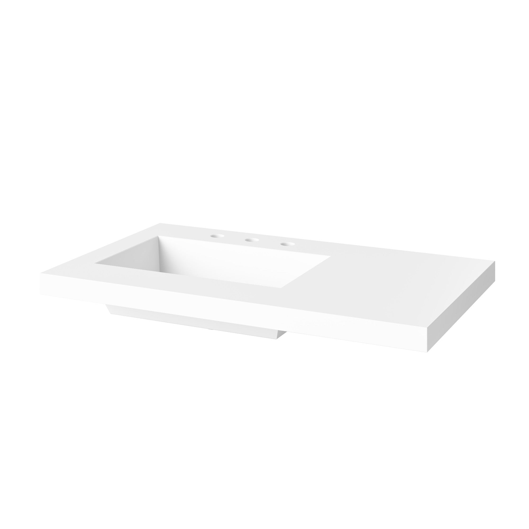 Theodora 36" Single Bathroom Vanity Set Hale Blue, White Resin Vanity Top, Rectangle Bowl | KitchBath
