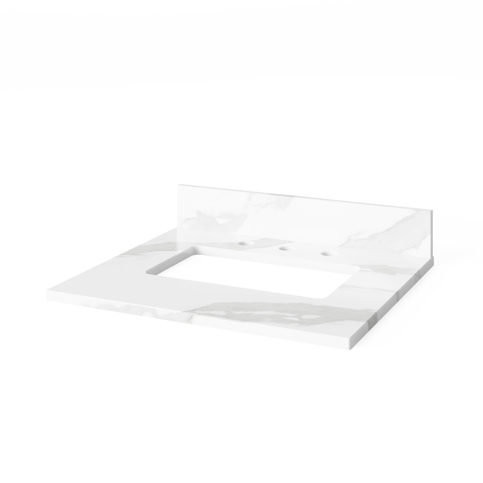 Percival 24" Single Bathroom Vanity Set Natural Oak, Calacatta Vienna Quartz Vanity Top, Rectangle Bowl | KitchBath