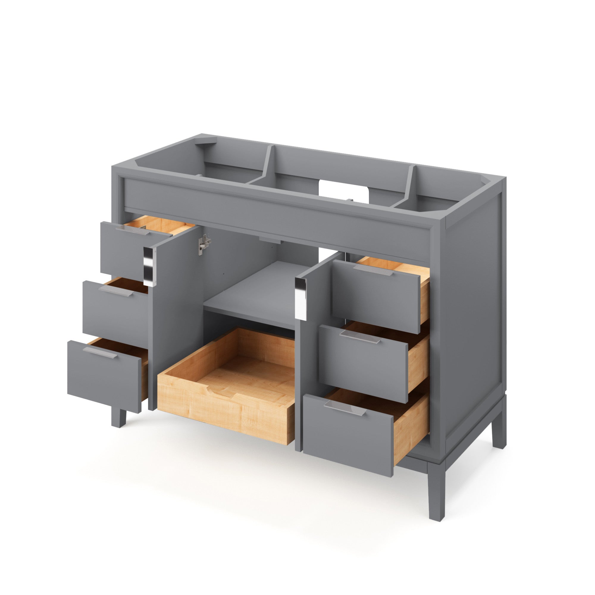 Theodora 48" Black Theodora Vanity, White Quartz Vanity Top, Undermount Rectangle Bowl | KitchBath