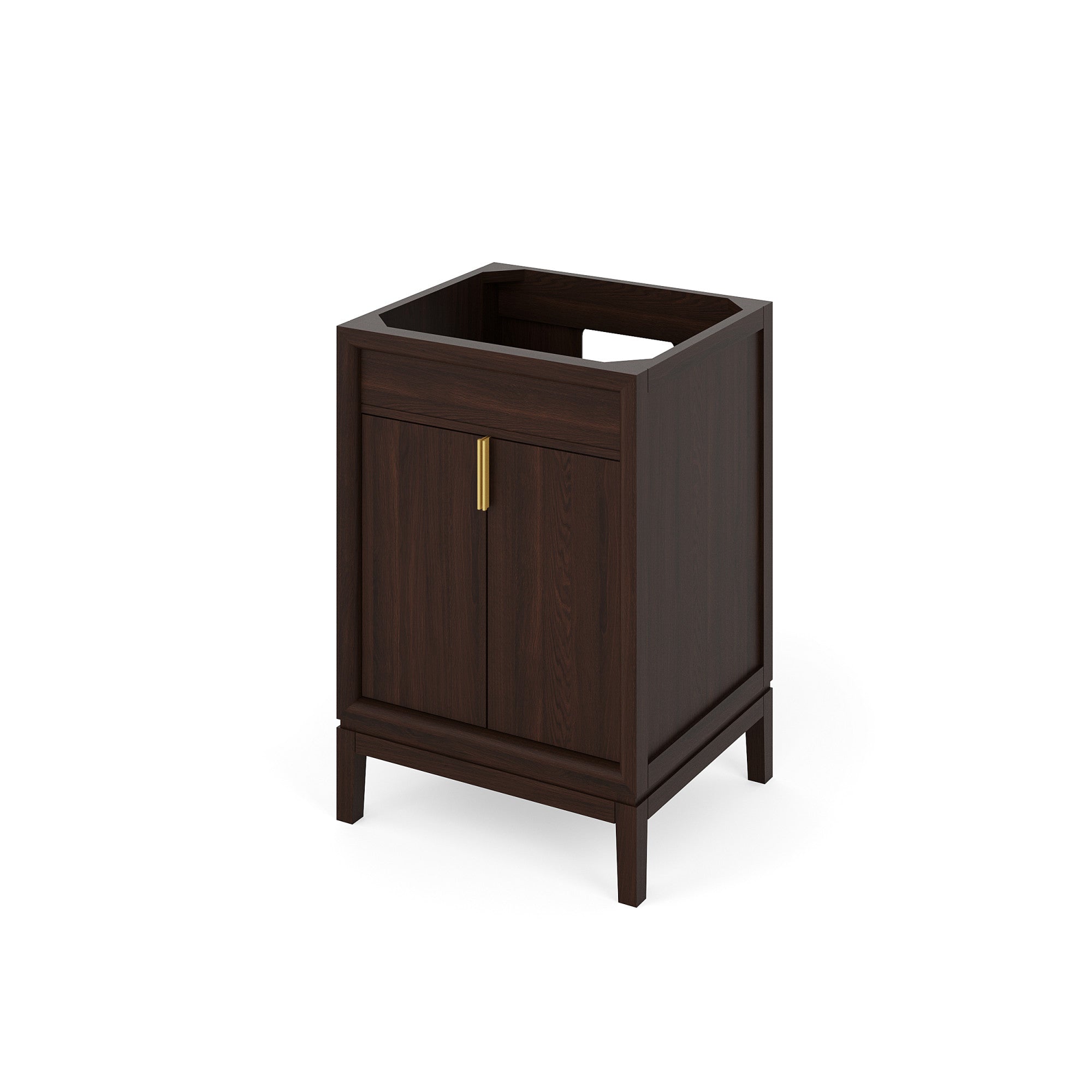 Theodora 24" Single Bathroom Vanity Set Dark Walnut, White Quartz Vanity Top, Rectangle Bowl | KitchBath