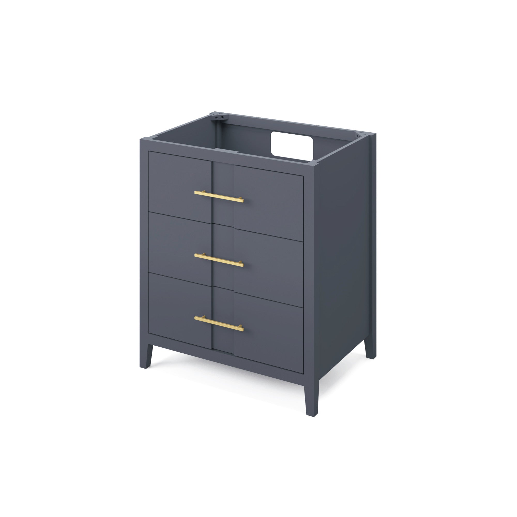 Katara 30" Blue Steel Katara Vanity, White Quartz Vanity Top, Undermount Rectangle Sink | KitchBath