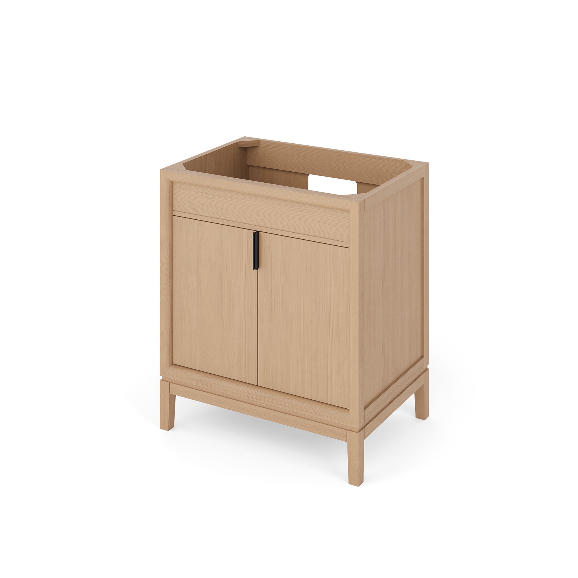 Theodora 30" Single Bathroom Vanity Set Natural Oak, Grey Marble Vanity Top, Rectangle Bowl | KitchBath