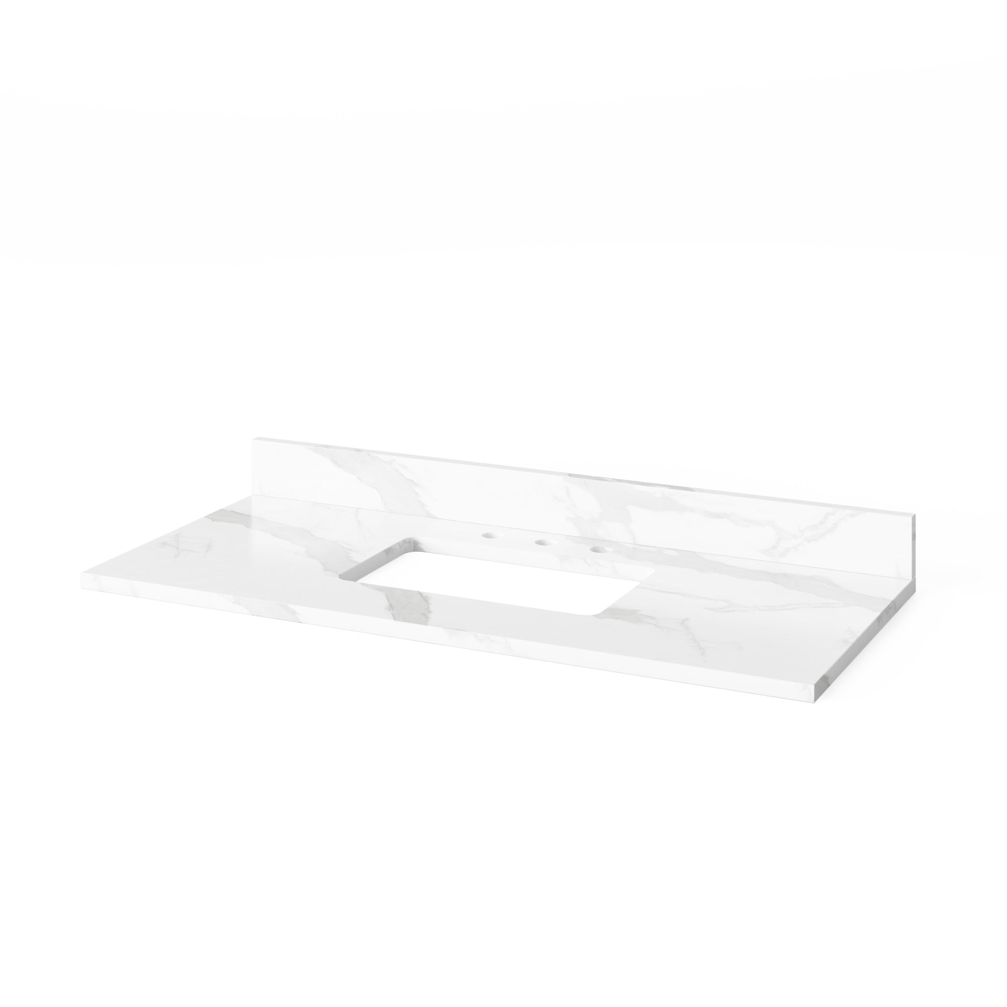 Theodora 48" Single Bathroom Vanity Set Dark Walnut, Calacatta Vienna Quartz Vanity Top, Rectangle Bowl