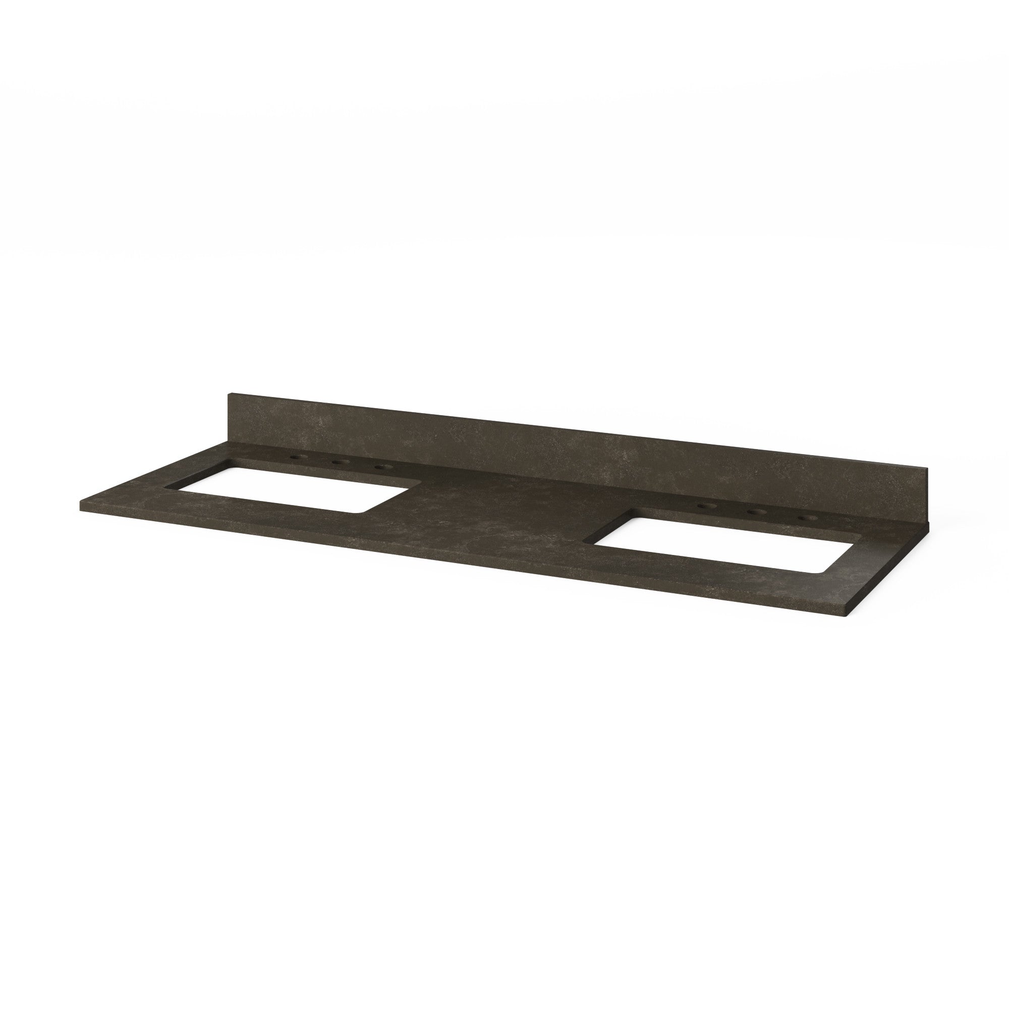 Theodora 60" Double Bathroom Vanity Set Dark Walnut, Blue Limestone Vanity Top, Rectangle Bowl | KitchBath