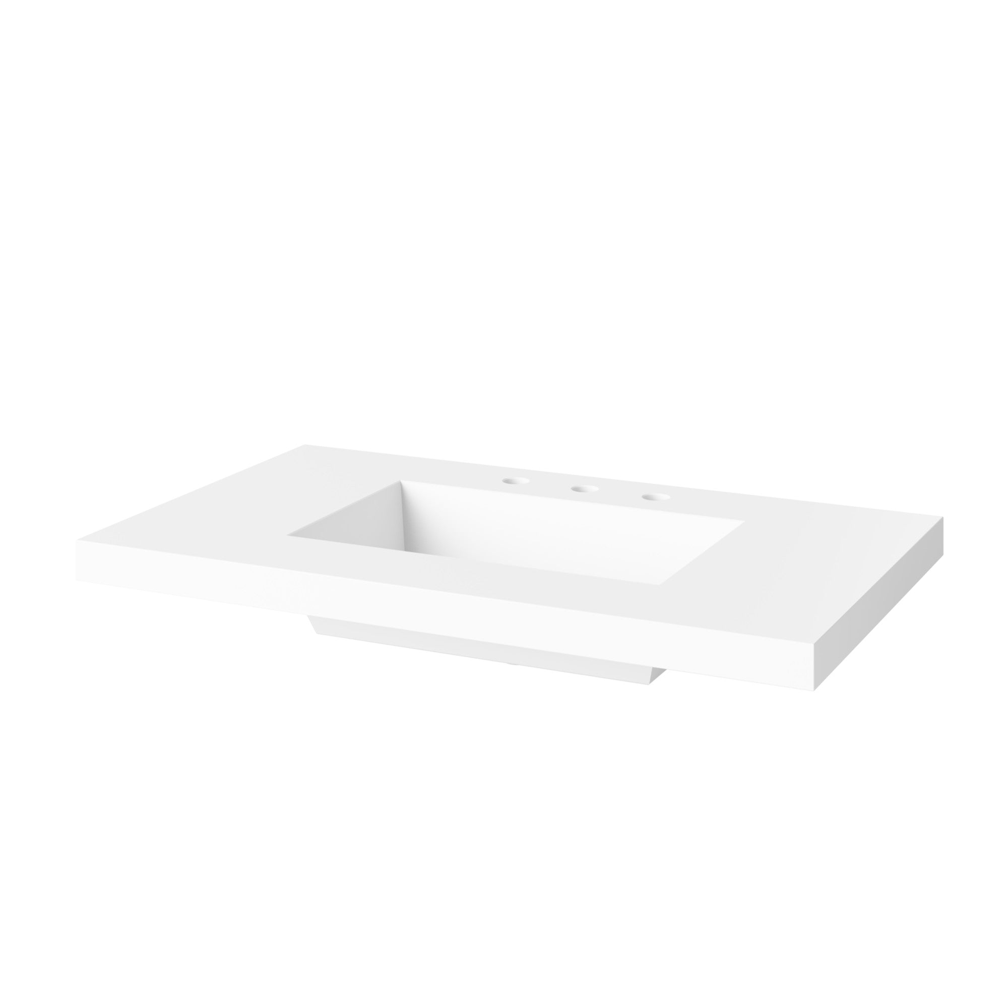 Kipling 36" W  Single Basin Bathroom Vanity Set Dark Walnut, White Resin Vanity Top, Rectangle Bowl | KitchBath