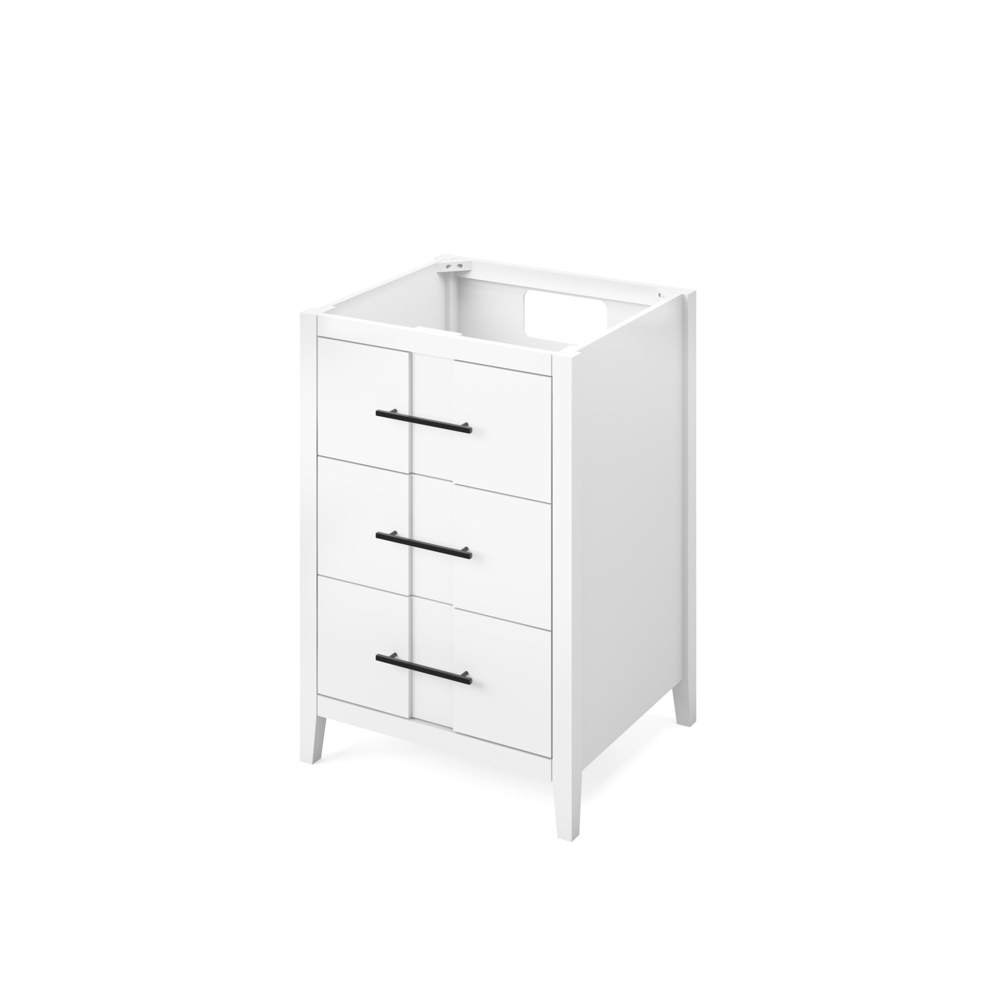 Katara 24" White Katara Vanity, White Quartz Vanity Top, Undermount Rectangle Sink | KitchBath