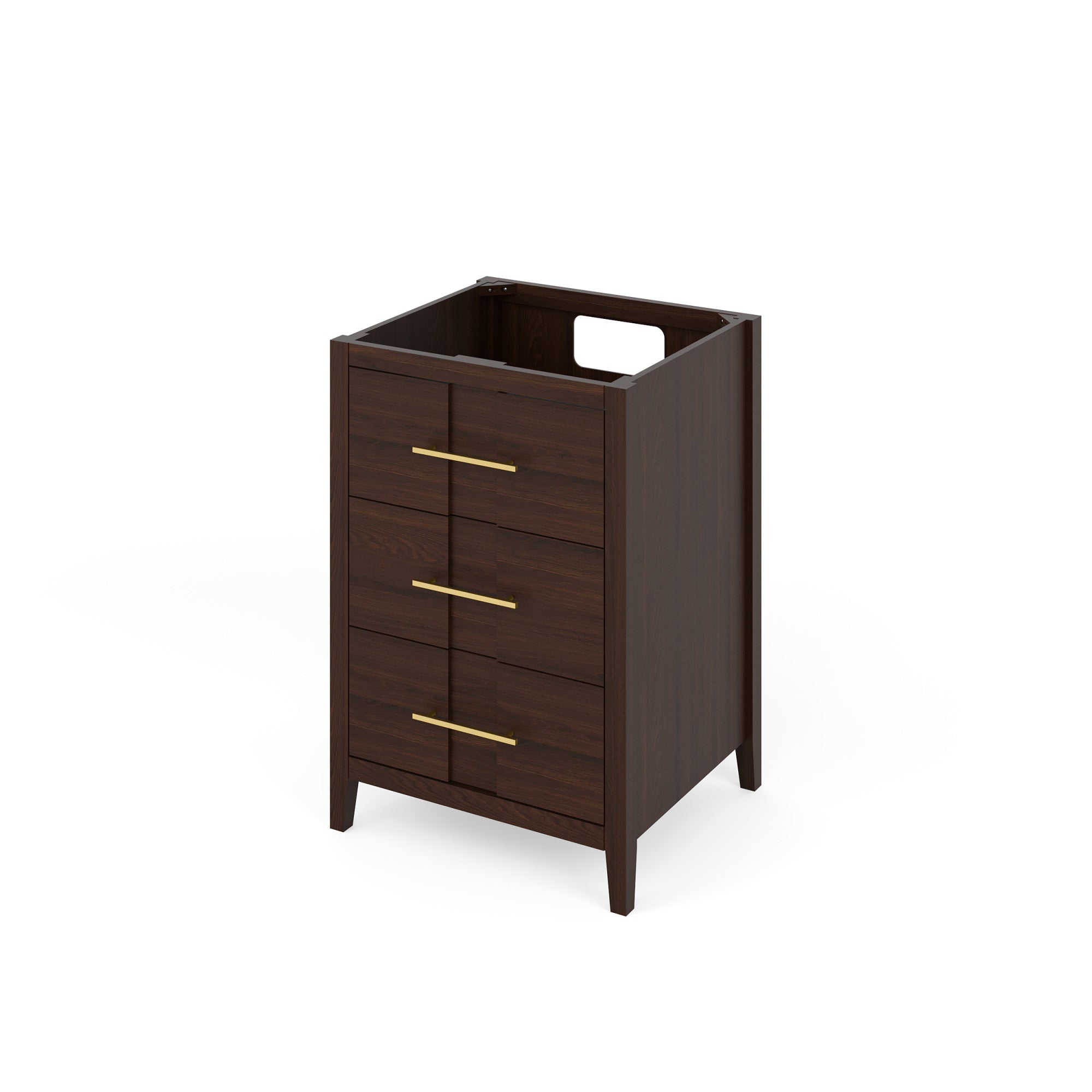 Katara 24" Single Bathroom Vanity Set Dark Walnut, Grey Marble Vanity Top, Rectangle Bowl | KitchBath