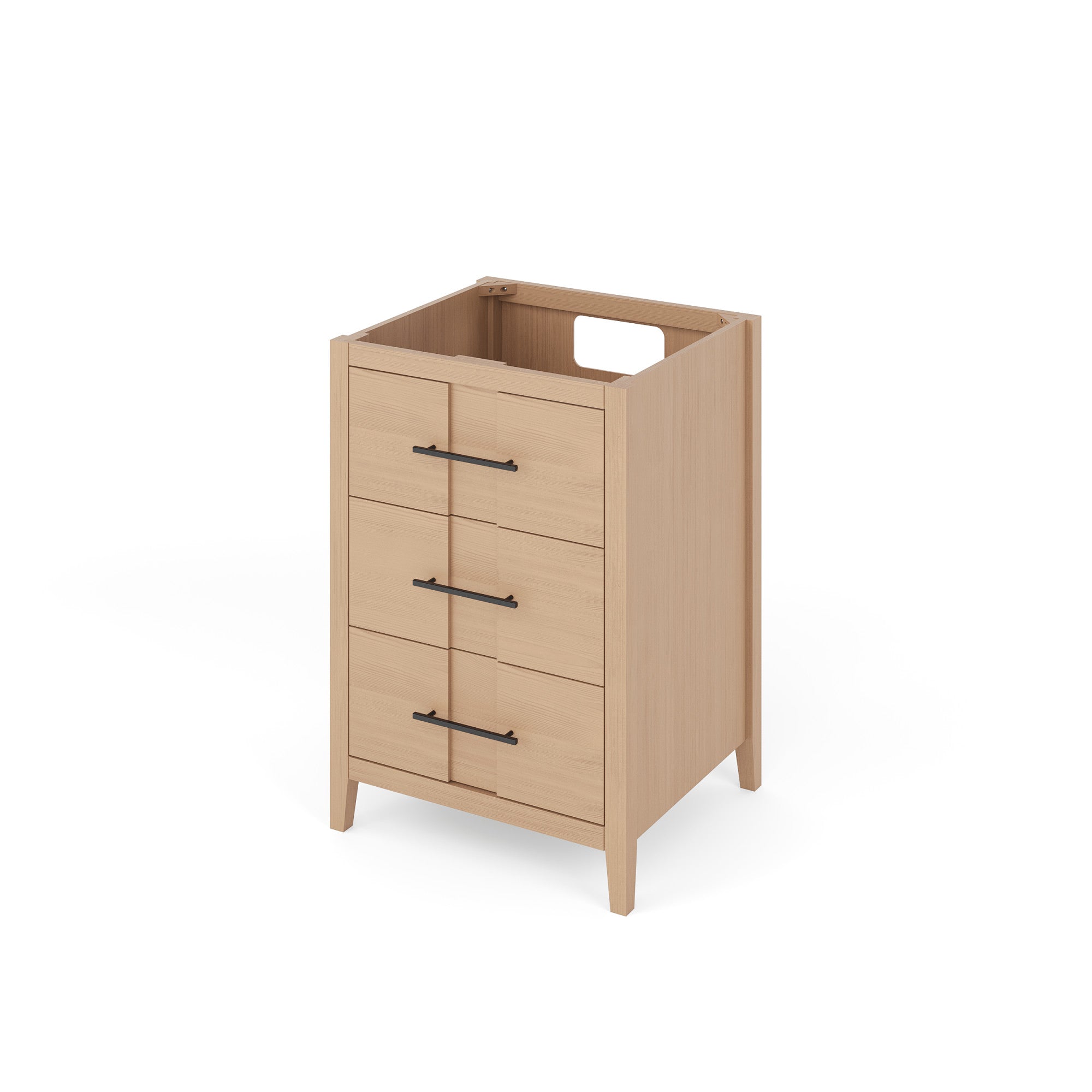 Katara 24" Single Bathroom Vanity Set Natural Oak, White Resin Vanity Top, Rectangle Bowl | KitchBath