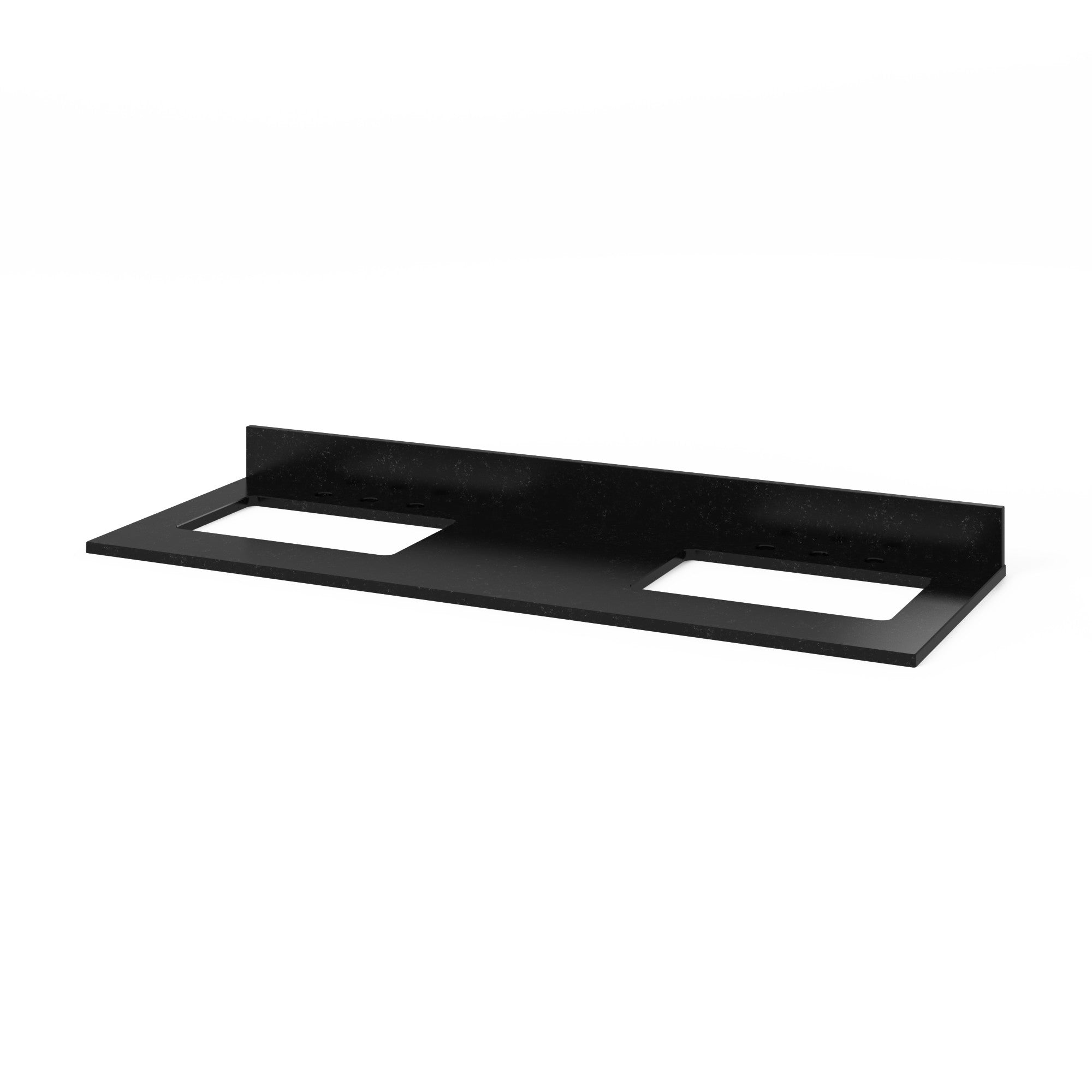 Katara 60" Double Bathroom Vanity Set Natural Oak, Black Granite Vanity Top, Rectangle Bowl | KitchBath