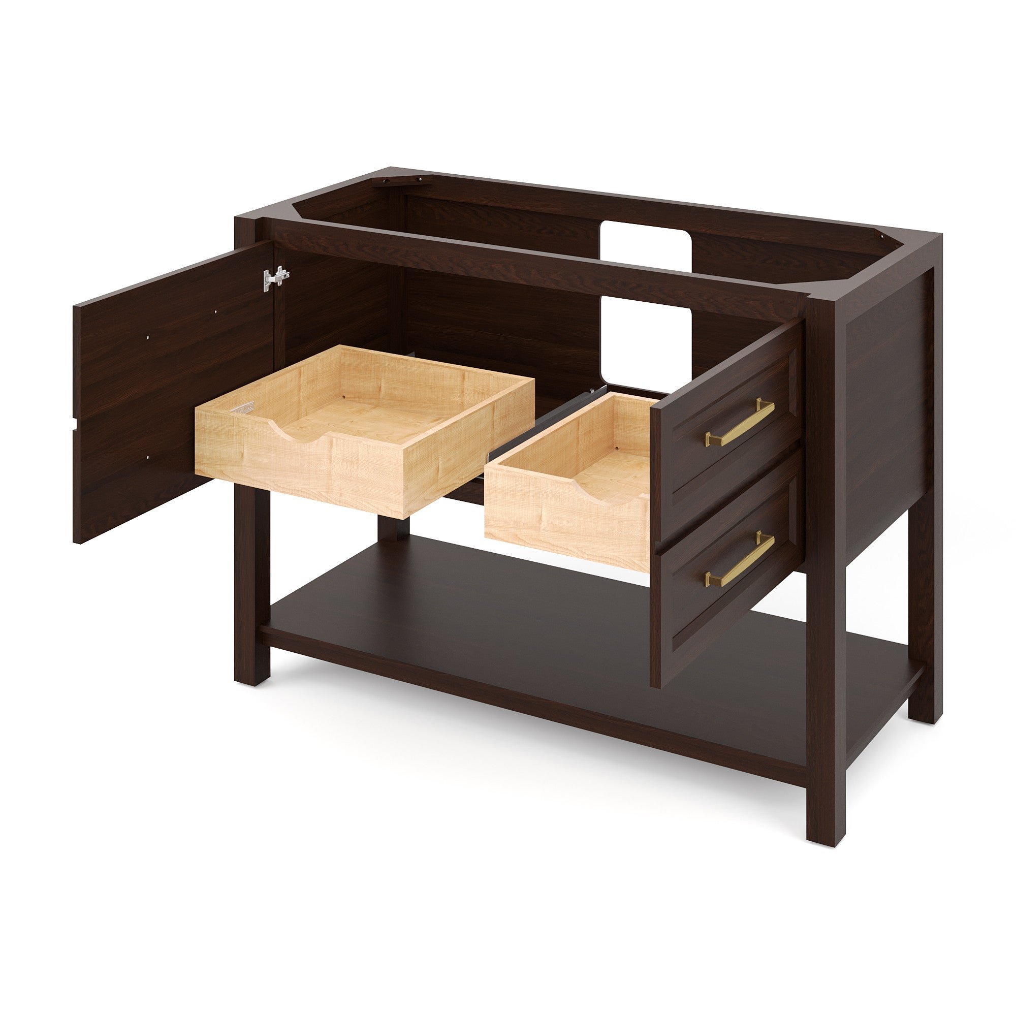 Kipling 48" W  Single Basin Bathroom Vanity Set Black, White Resin Vanity Top, Rectangle Bowl | KitchBath