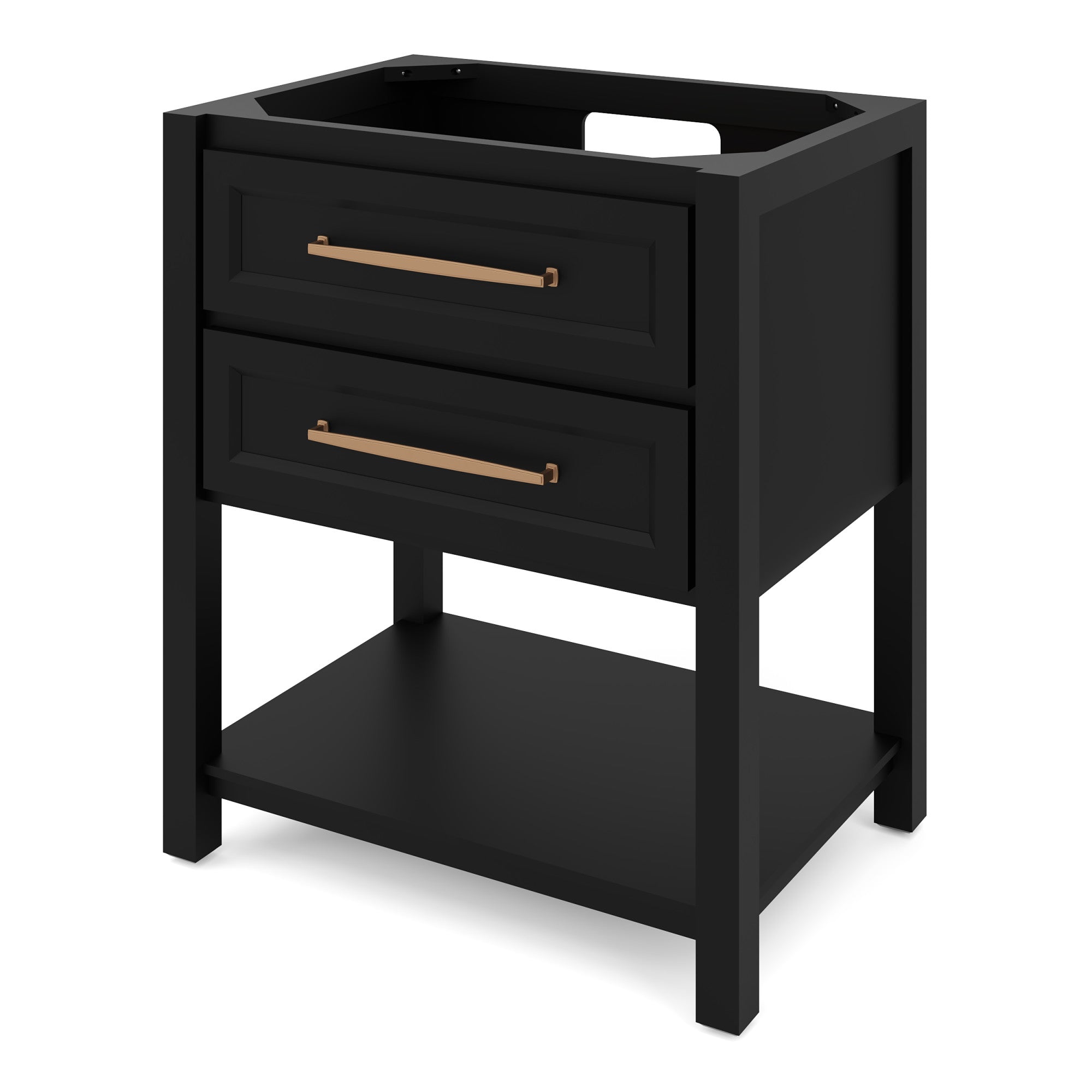 Kipling 30" W  Single Basin Bathroom Vanity Set Black, Grey Quartz Vanity Top, Rectangle Bowl | KitchBath