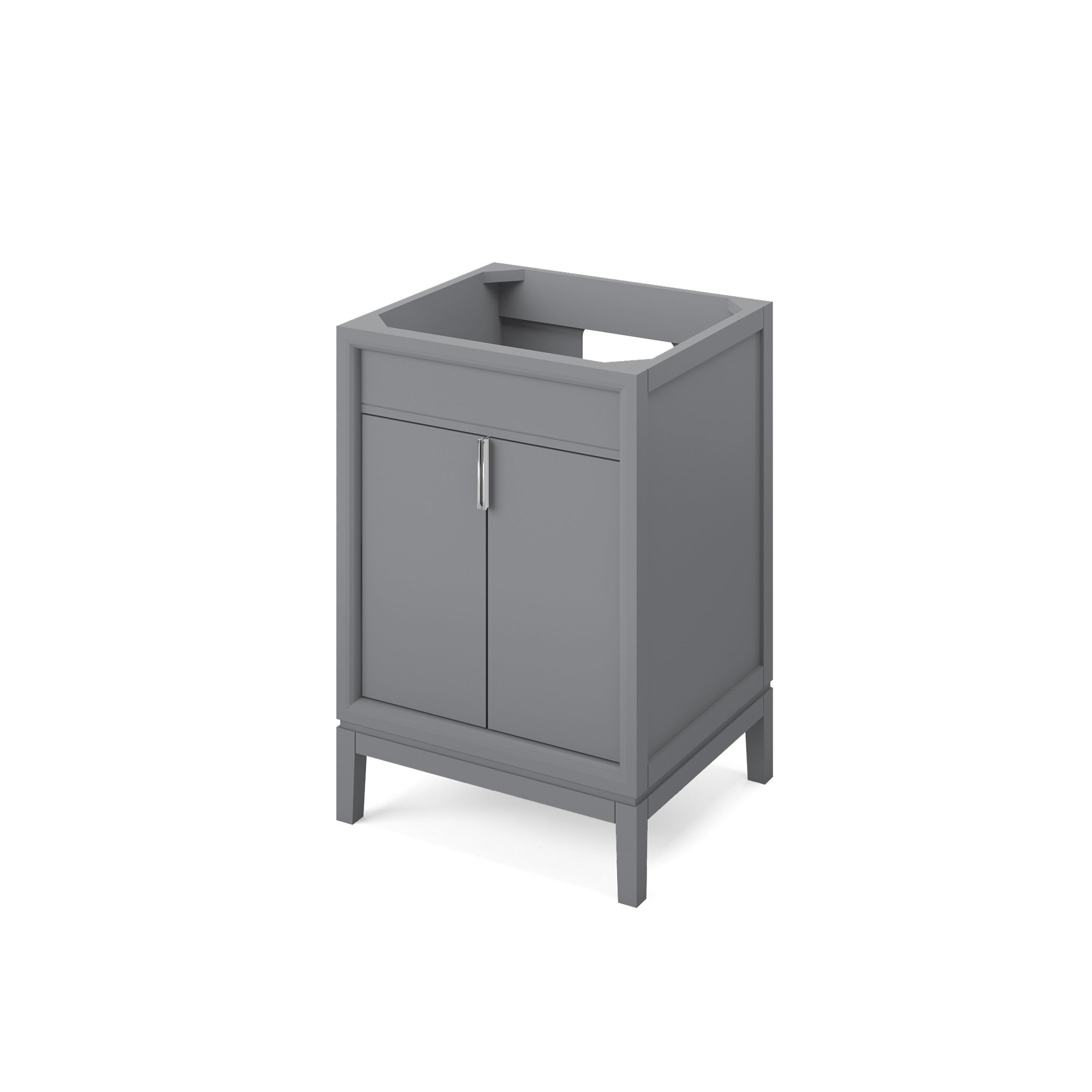 Theodora 24" Single Bathroom Vanity Set Grey, White Resin Vanity Top, Rectangle Bowl | KitchBath