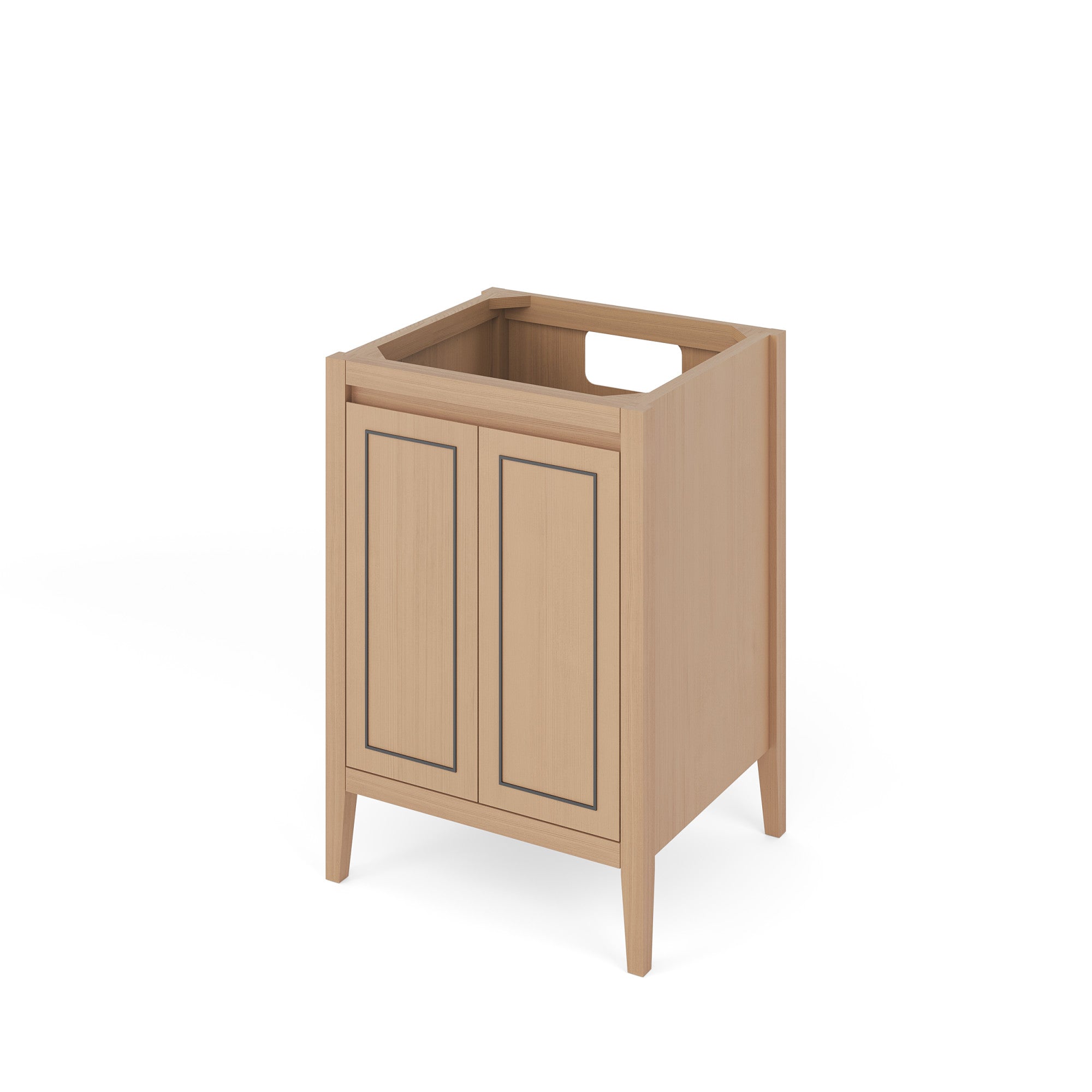 Percival 24" Single Bathroom Vanity Set Natural Oak, White Quartz Vanity Top, Rectangle Bowl | KitchBath