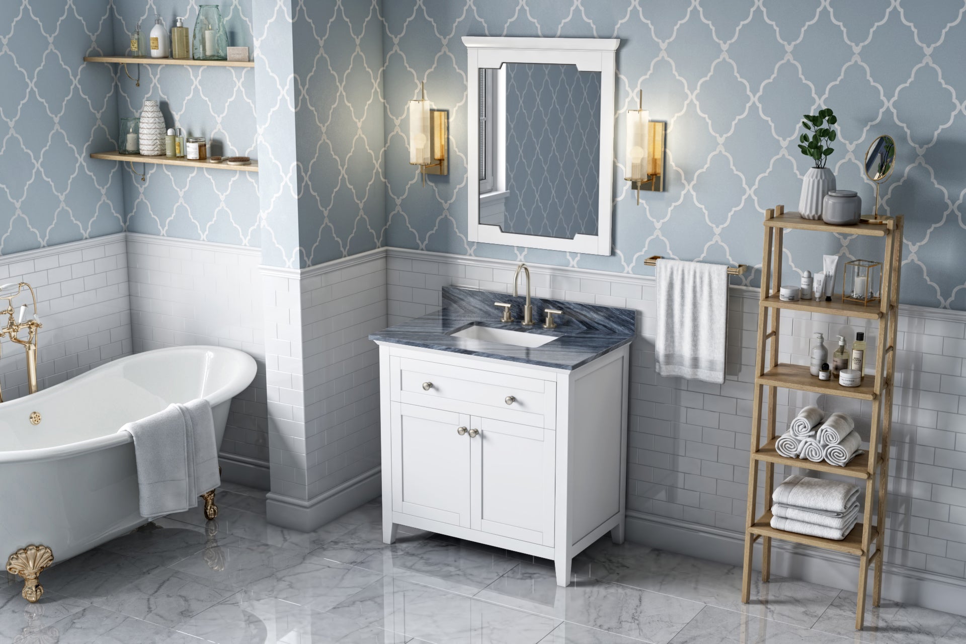 36" White Chatham Vanity | KitchBath