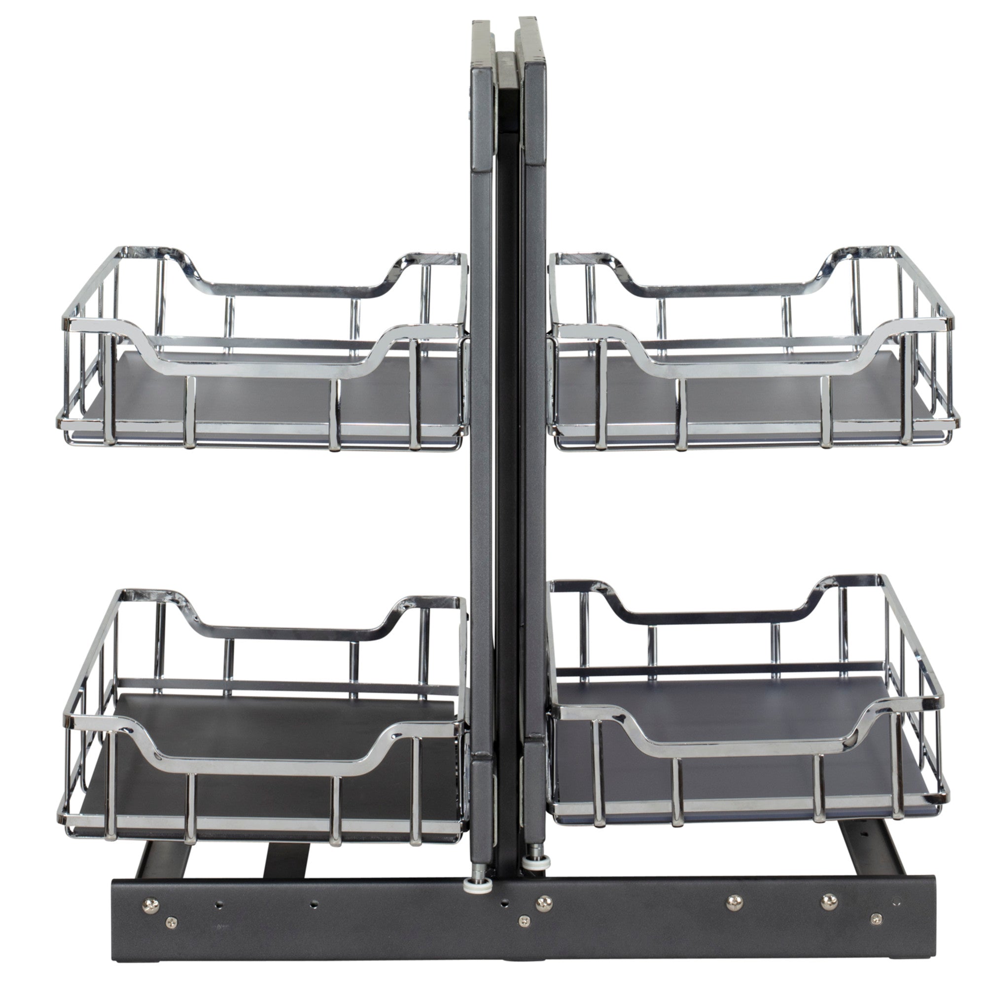 15" Polished Chrome STORAGE WITH STYLE® Full-Height Blind Corner Organizer | KitchBath