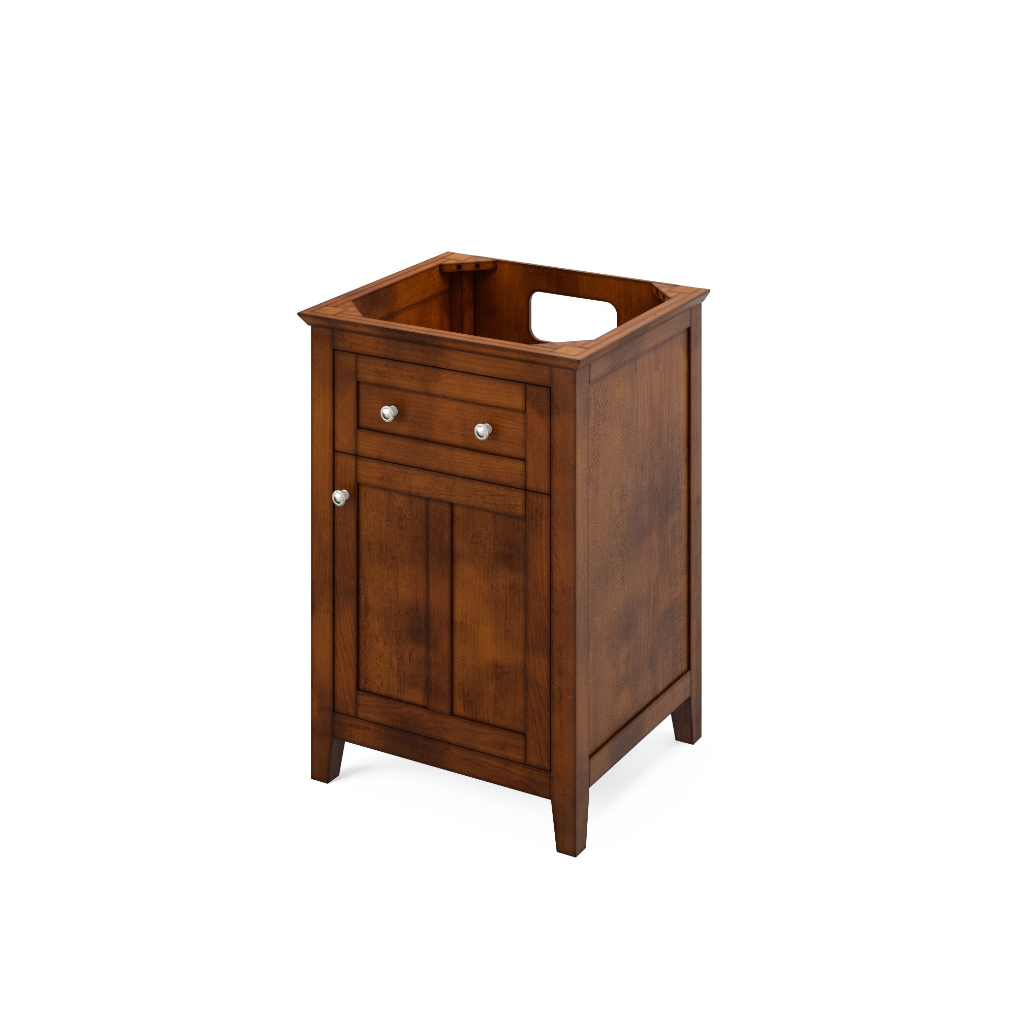 24" Chocolate Chatham Vanity, Steel Grey Cultured Marble Vanity Top, undermount rectangle bowl | KitchBath