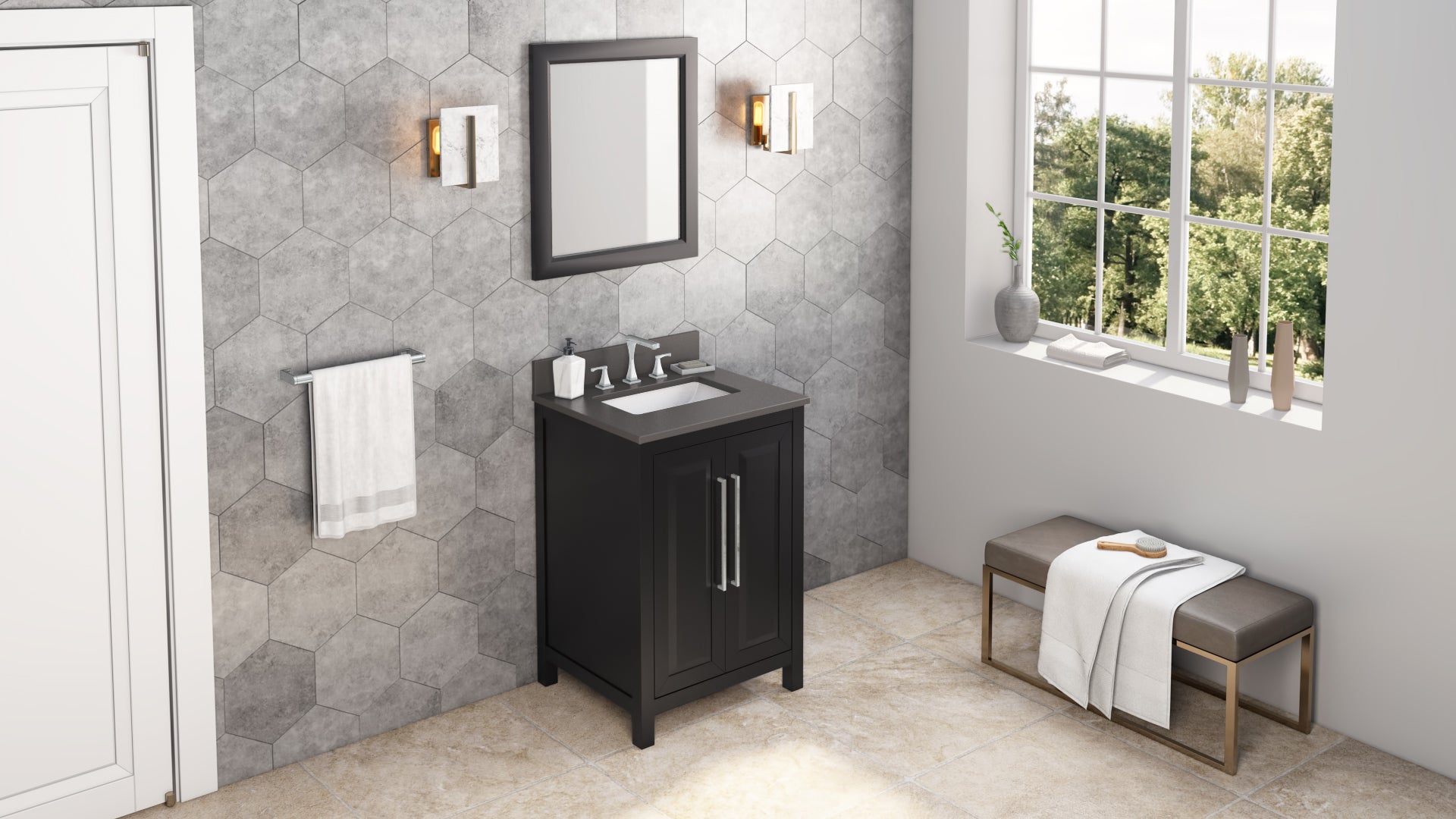 24" Black Cade Vanity | KitchBath